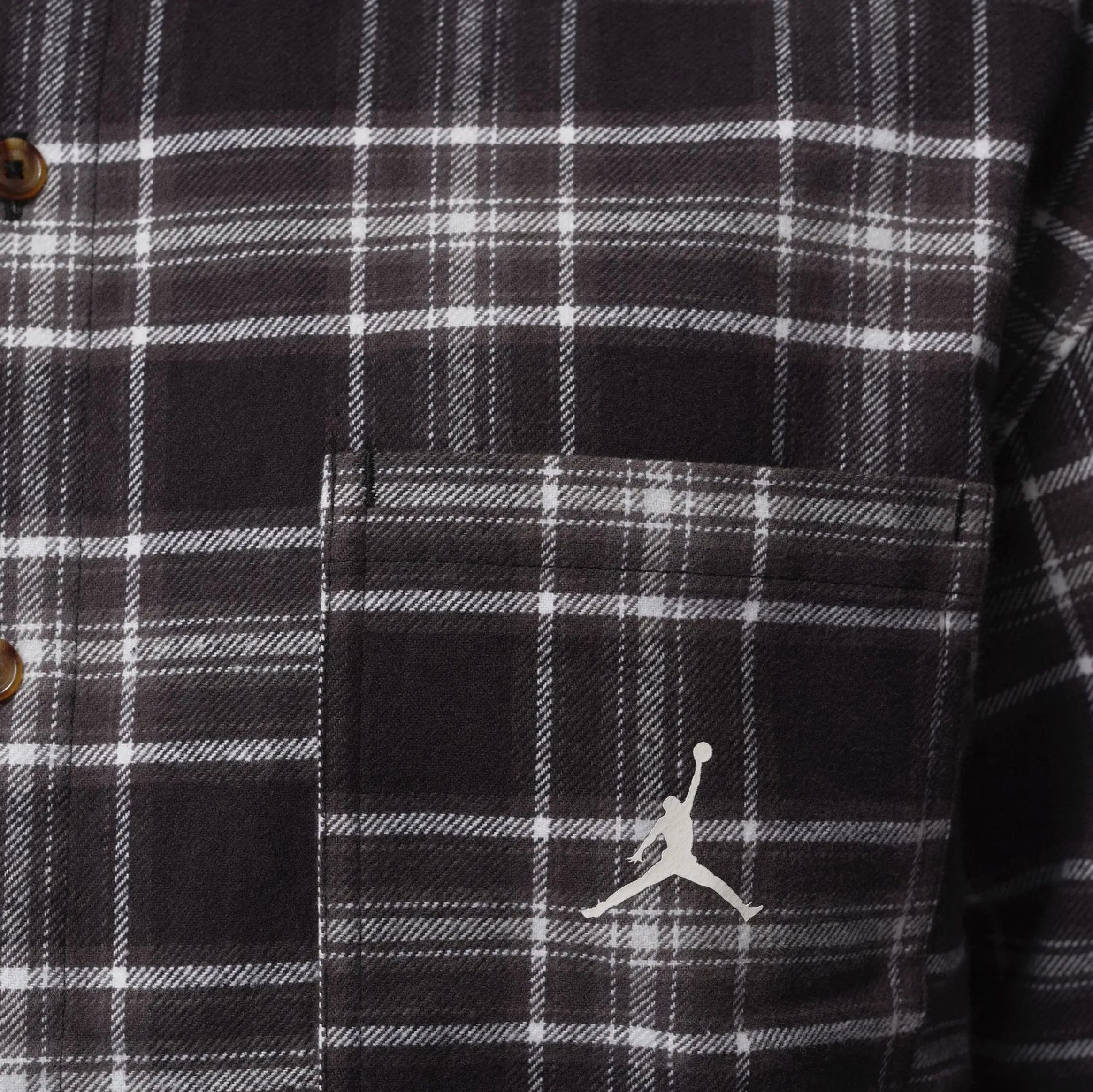 Air Jordan Brooklyn Graphic Flannel Mens Long Sleeve Shirt (Black/Sail)