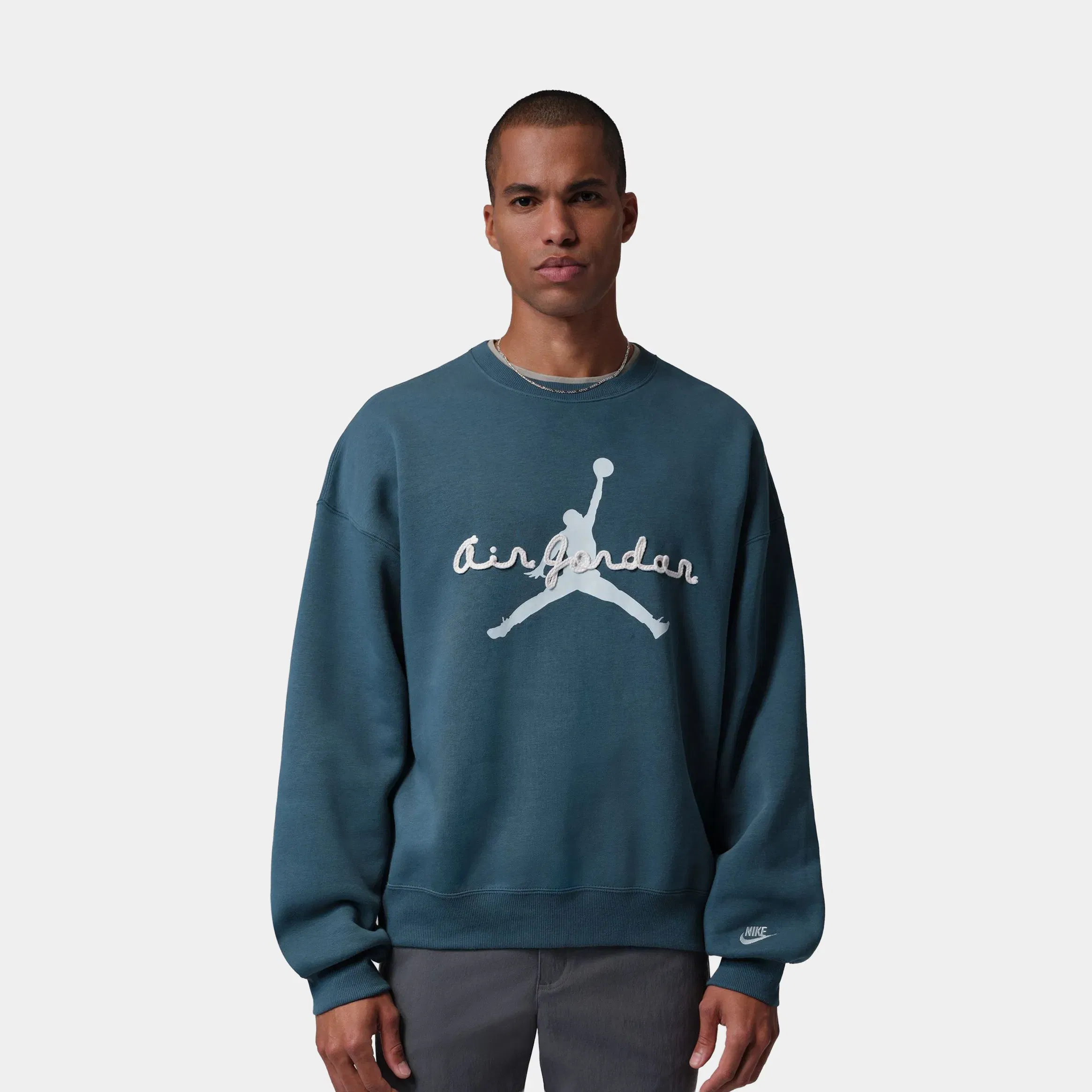 Air Jordan Brooklyn 23 Graphic Crewneck Mens Sweatshirt (Blue/White)