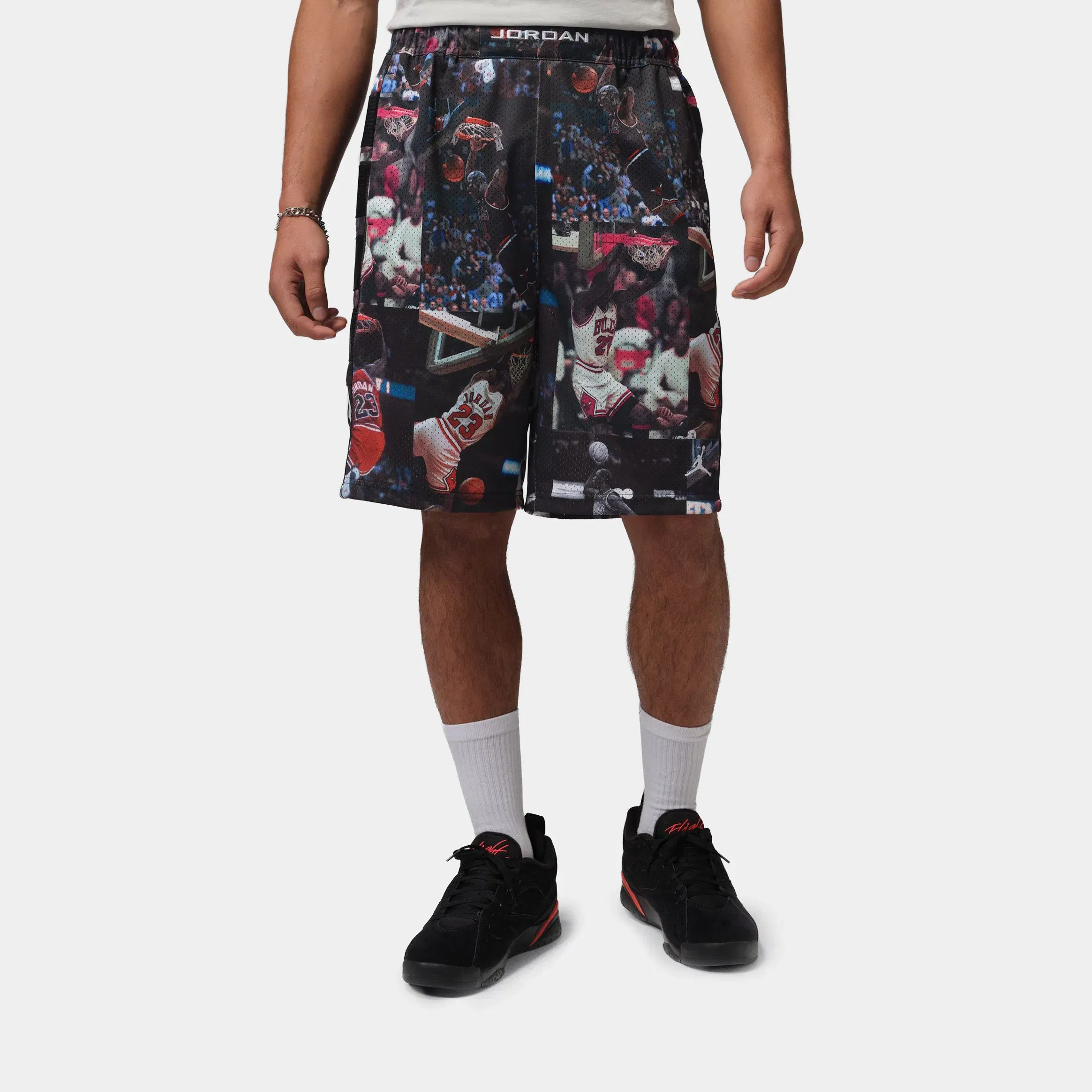 Air Jordan JDN Flight Printed Cat Scratch Mens Shorts (Black/Beige)