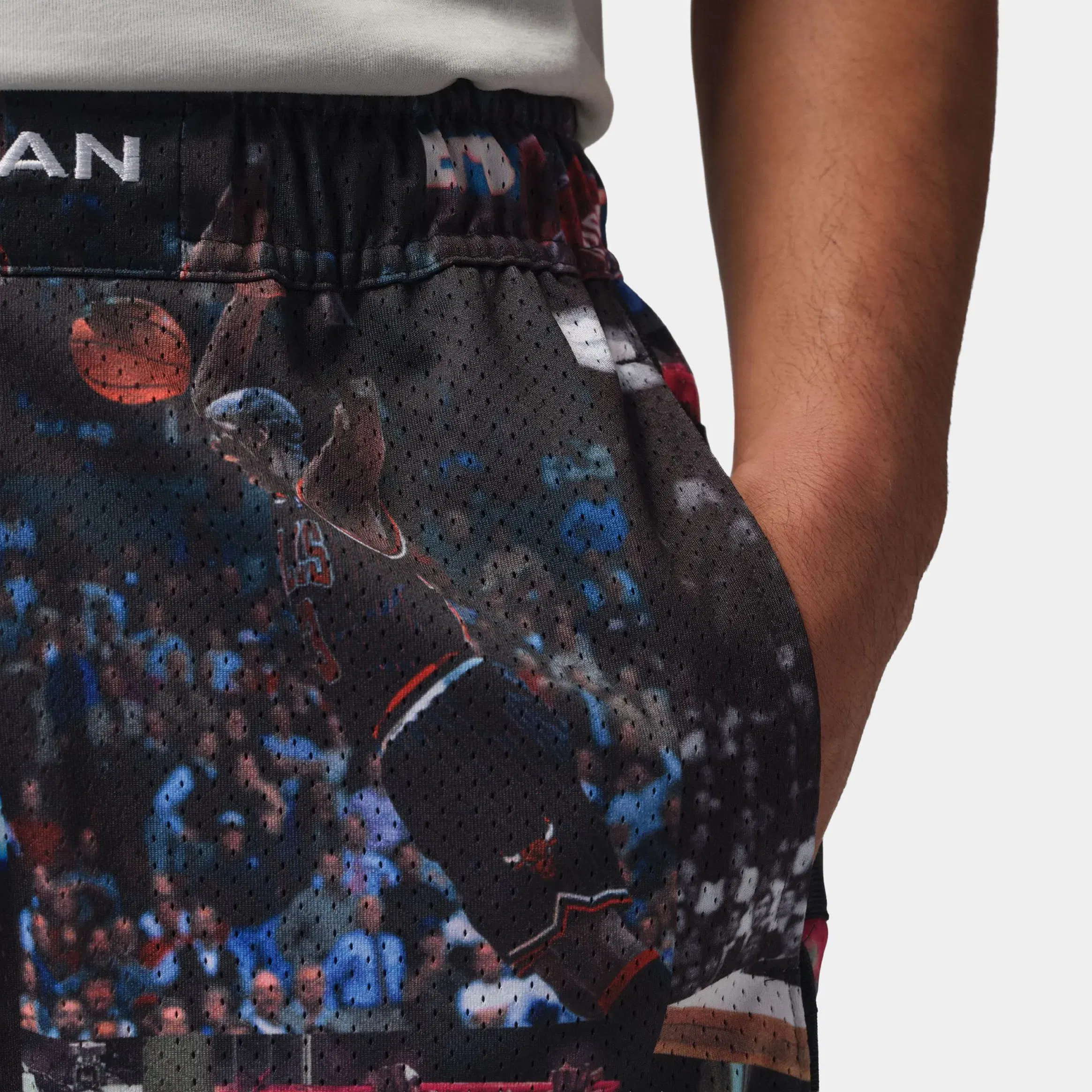 Air Jordan JDN Flight Printed Cat Scratch Mens Shorts (Black/Beige)