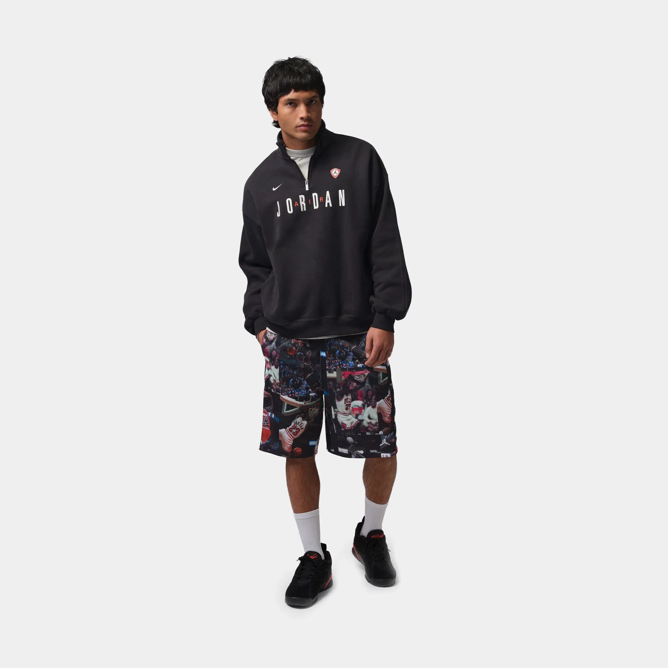 Air Jordan JDN Flight Printed Cat Scratch Mens Shorts (Black/Beige)