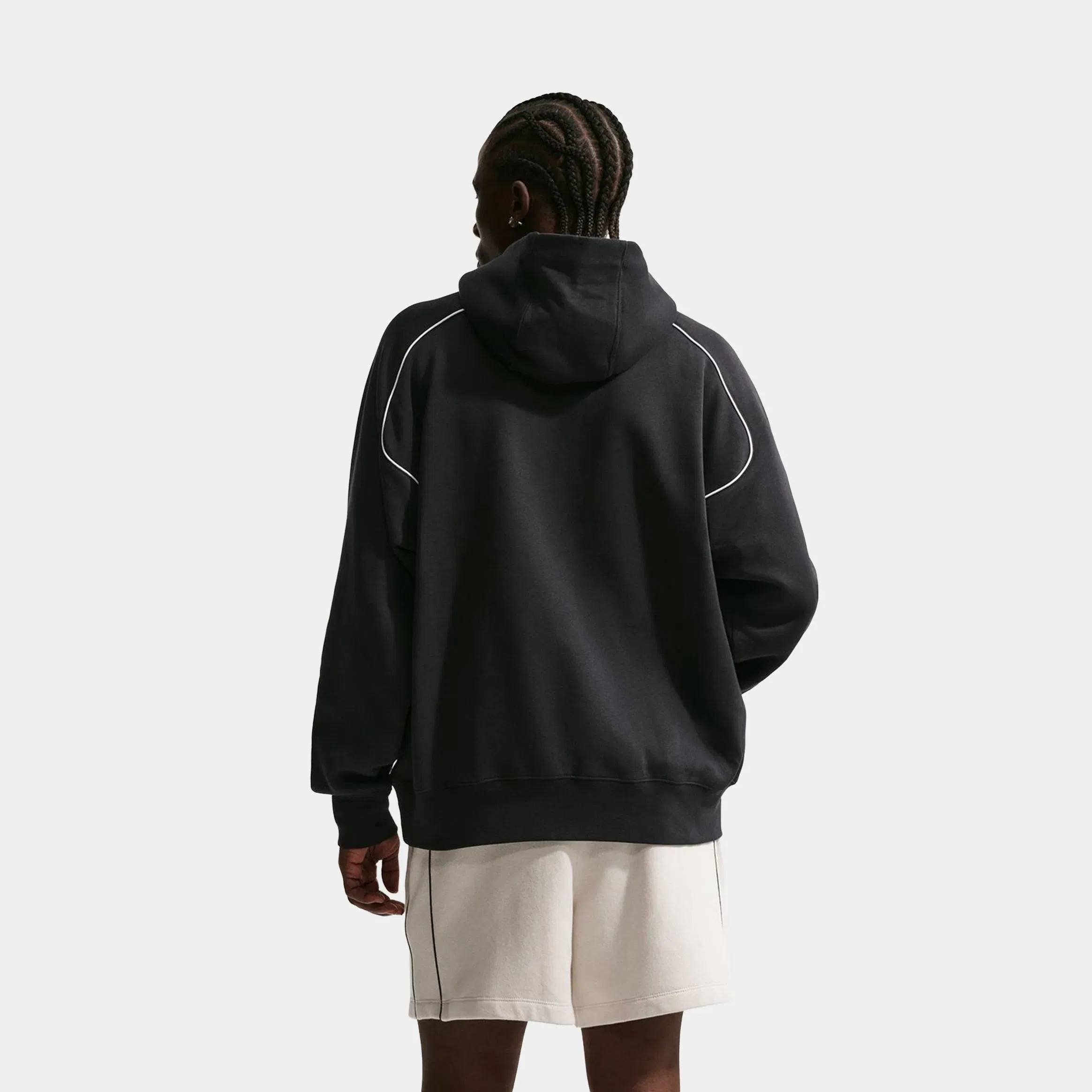 Nike Air Fleece Pullover Mens Hoodie (Black/Black/White)