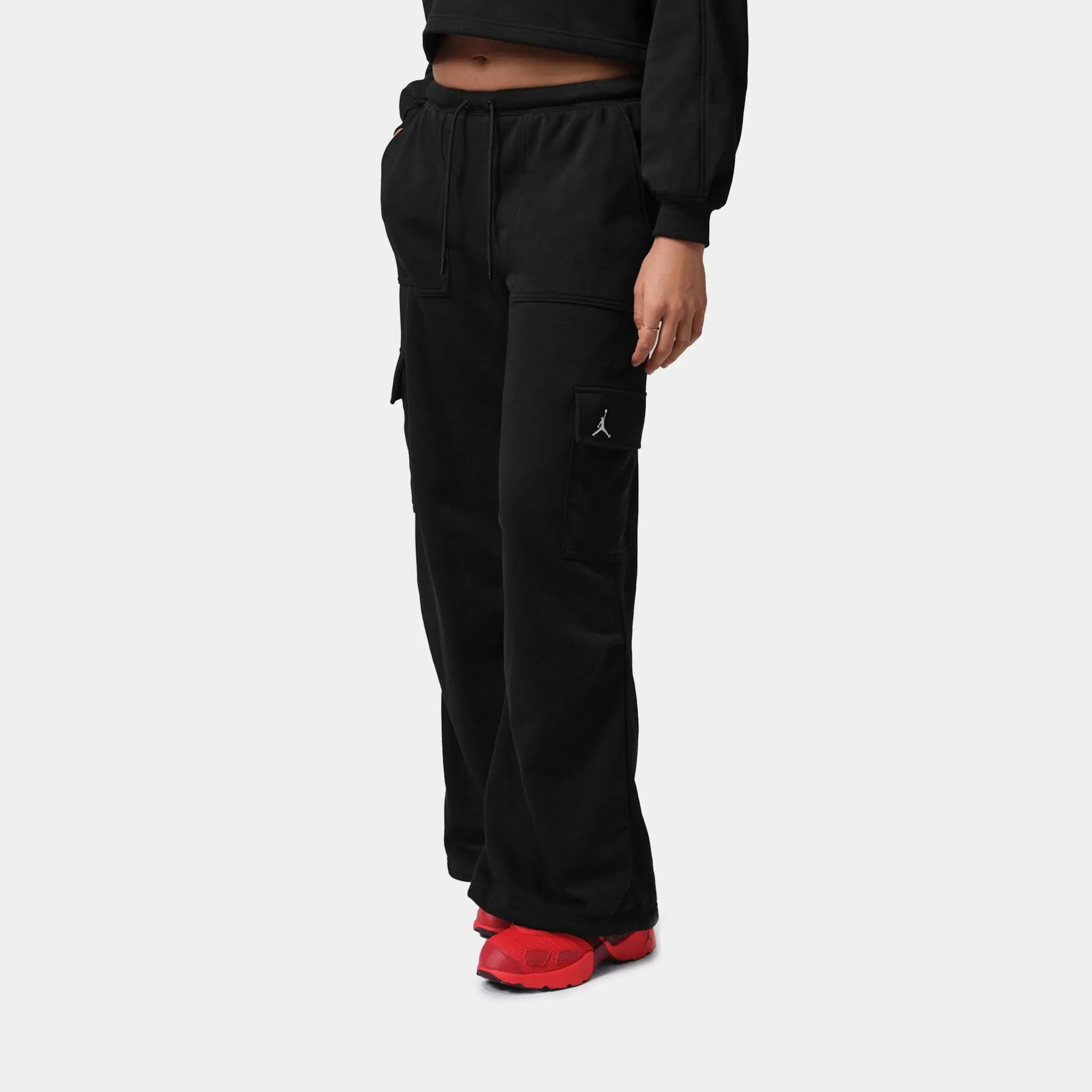 Air Jordan Brooklyn Fleece Cargo Womens Sweatpants (Black/White)
