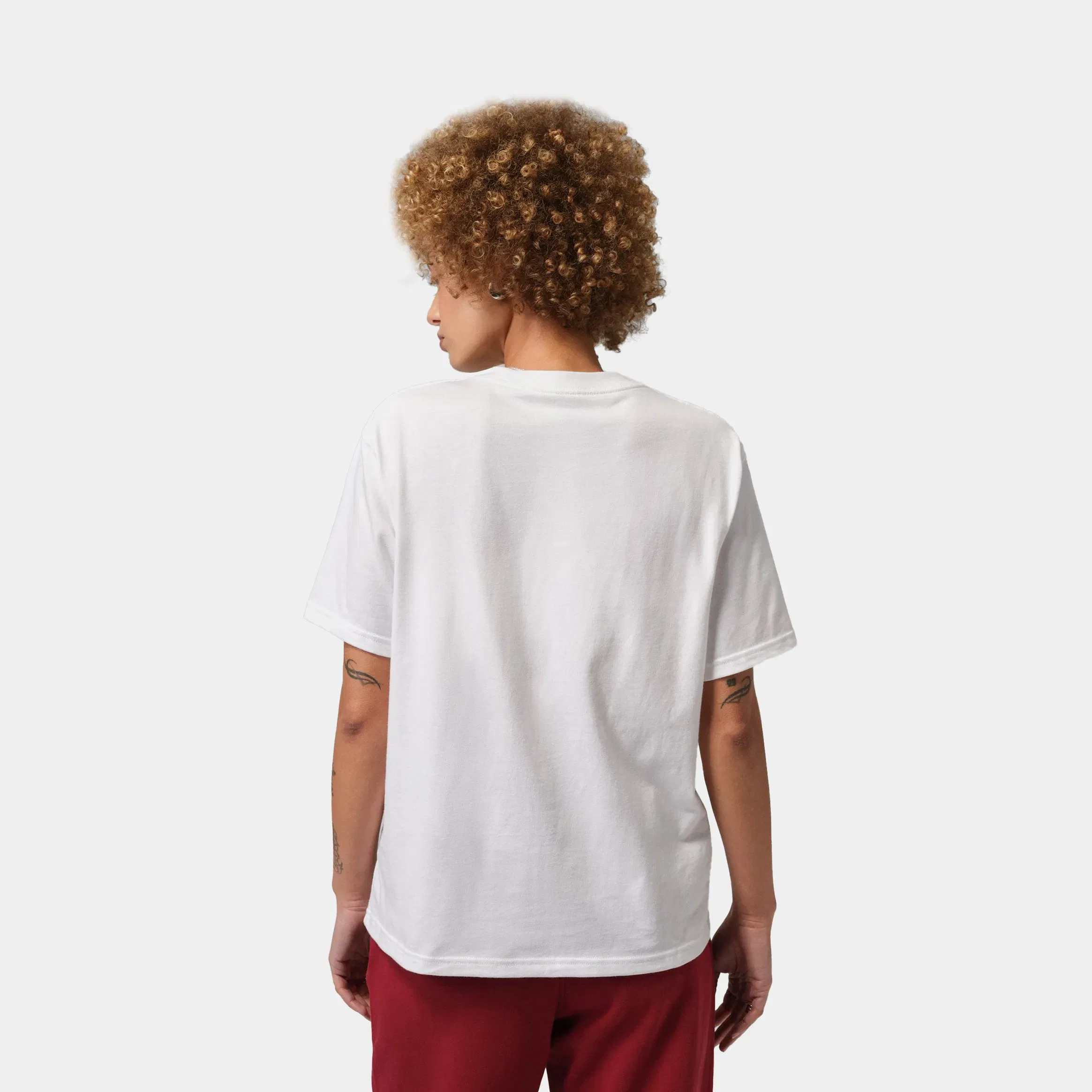 Air Jordan Flight Graphic Kiss Womens Short Sleeve Shirt (White/Black)