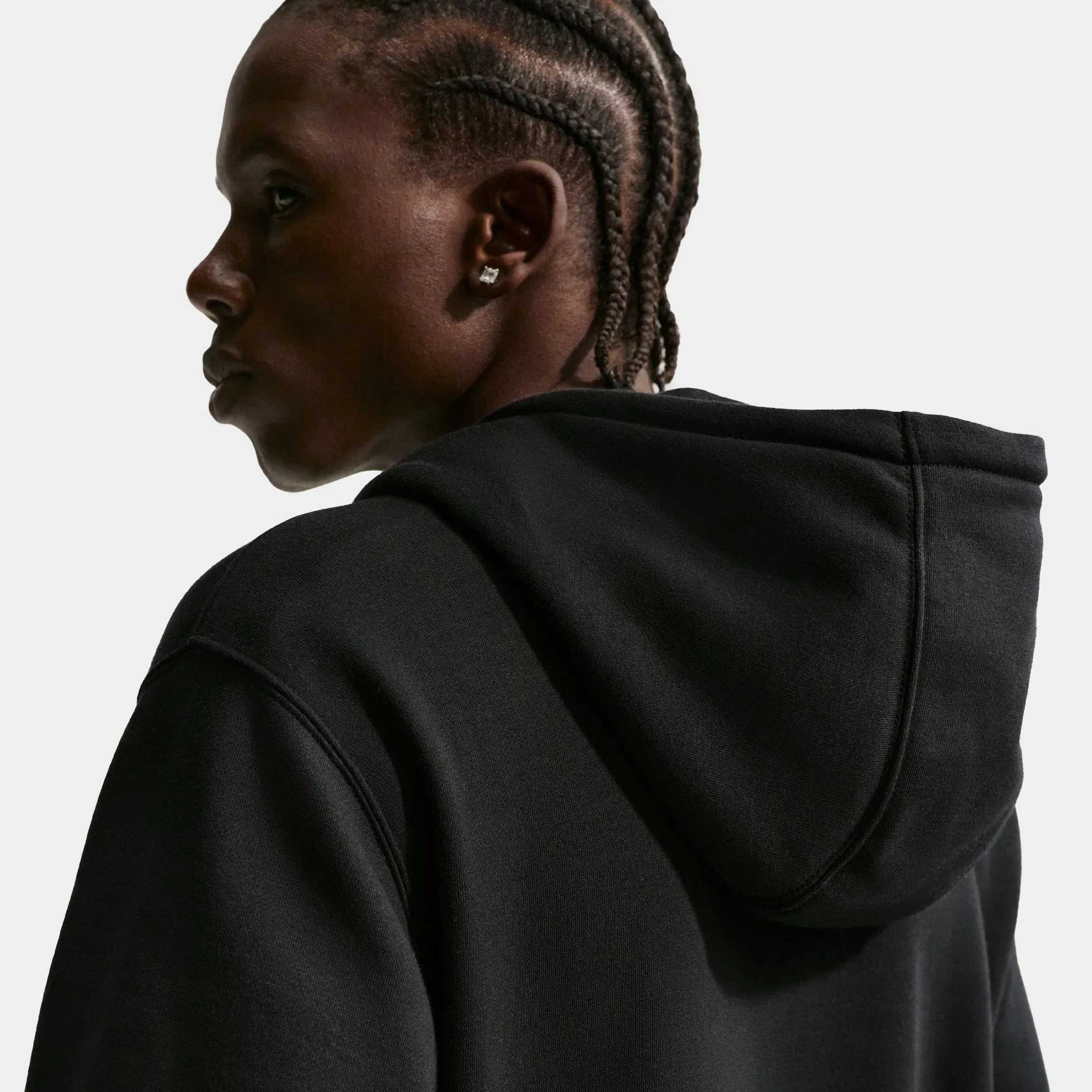 Nike NSW Club Fleece Zip Up Mens Hoodie (Black/Beige)