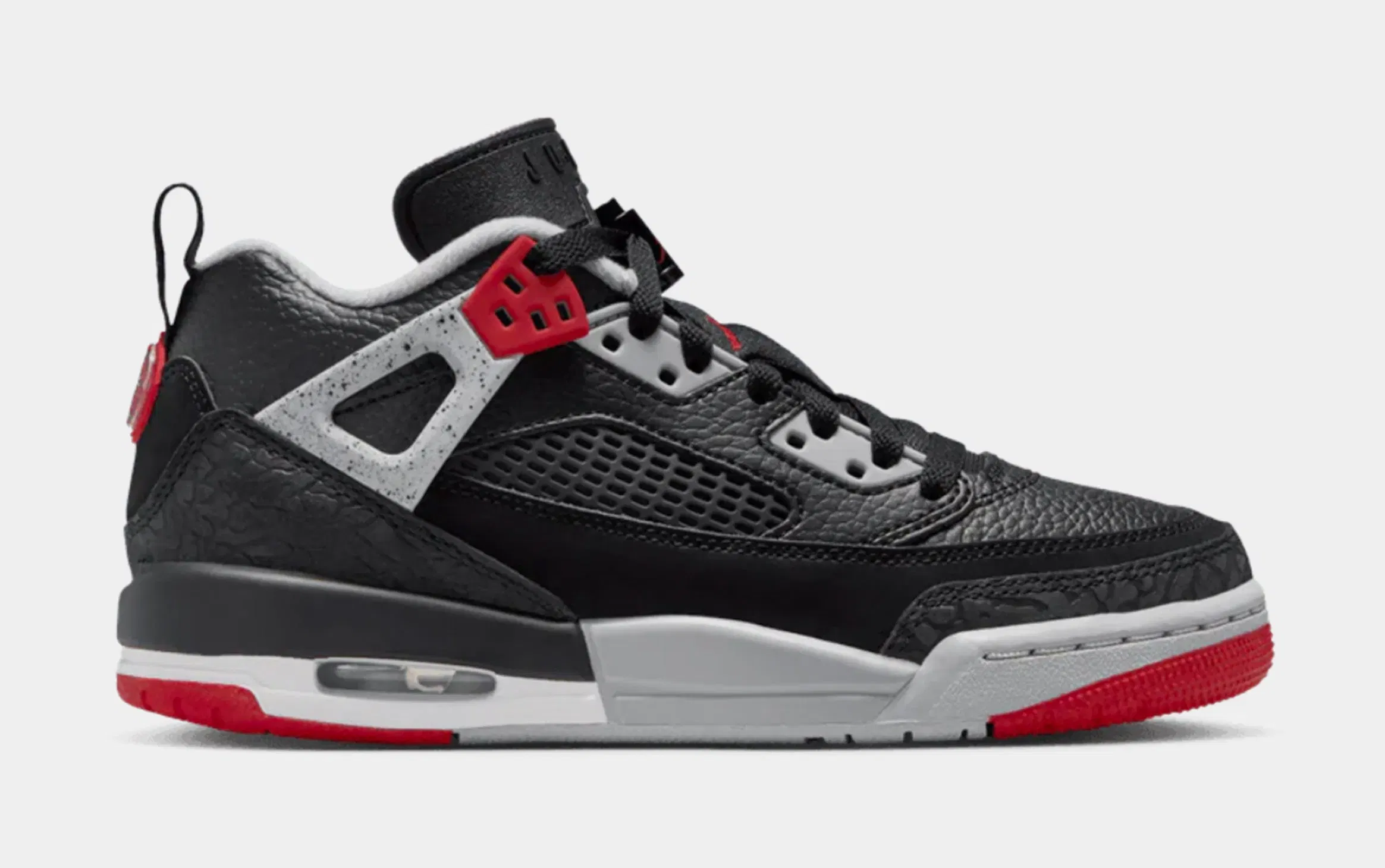 Air Jordan Spizike Low Grade School Basketball Shoes (Black/Wolf Grey/White/Gym Red)