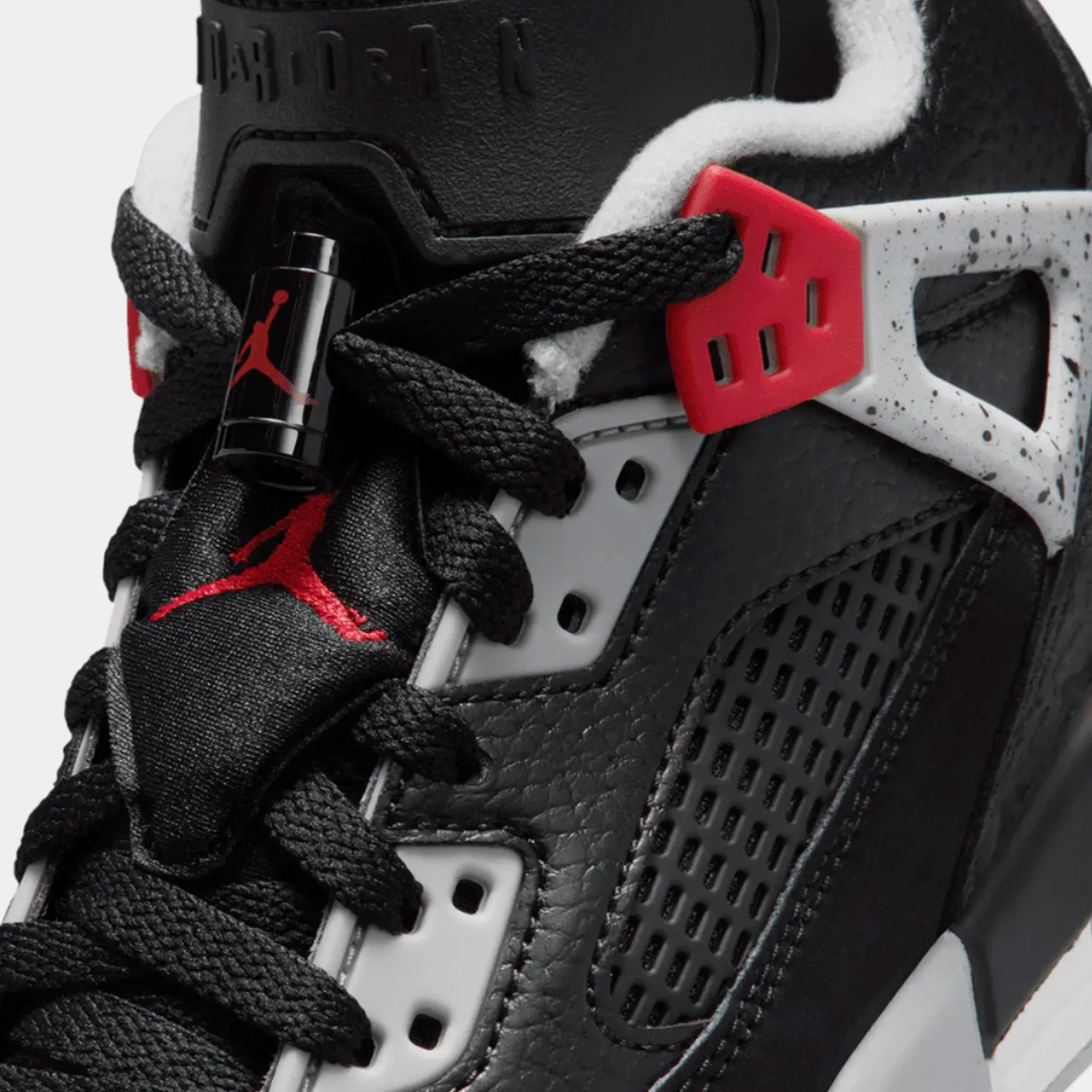 Air Jordan Spizike Low Grade School Basketball Shoes (Black/Wolf Grey/White/Gym Red)