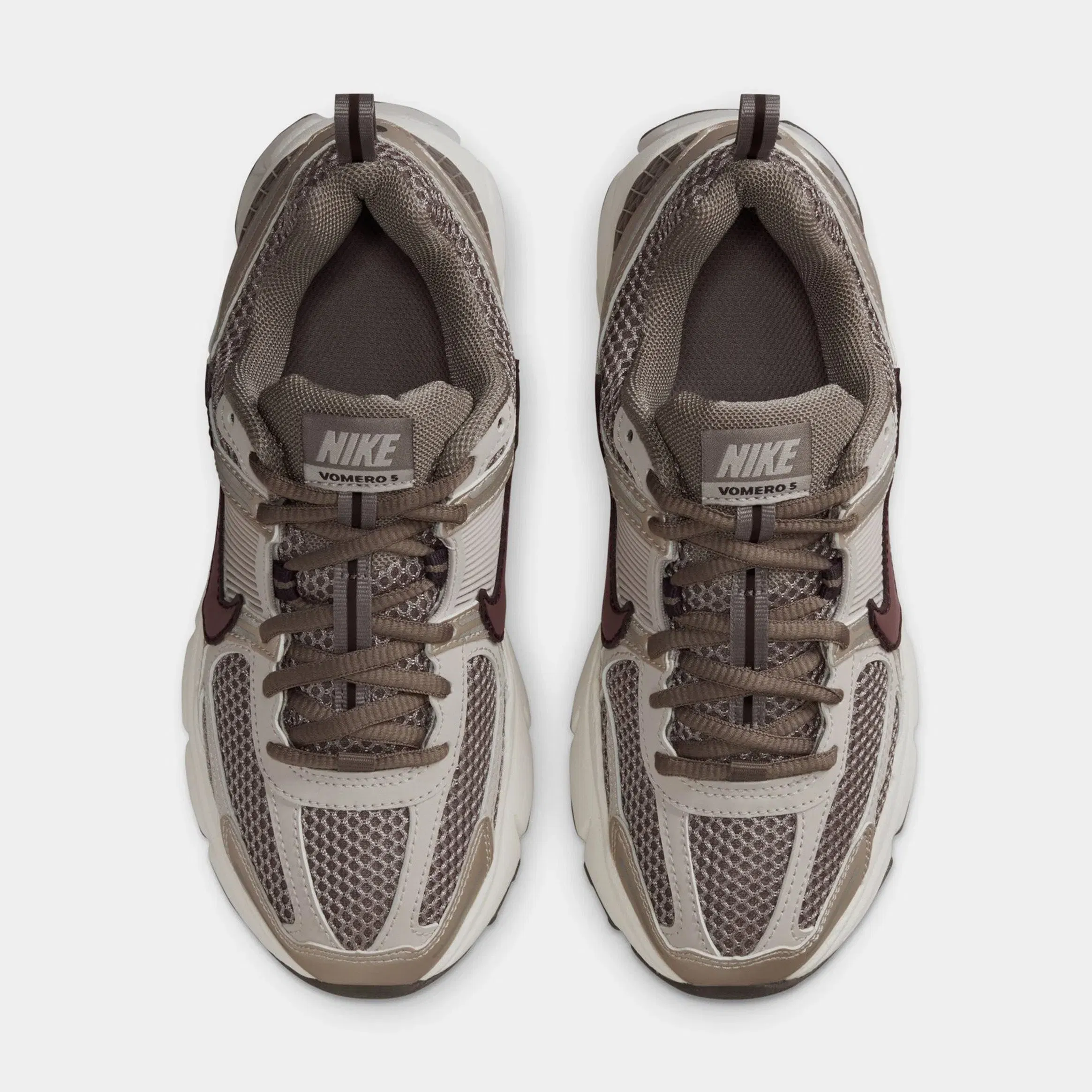 Nike Vomero 5 Grade School Running Shoes (Taupe Haze/Tatto Silt/Red/Pale Ivory)