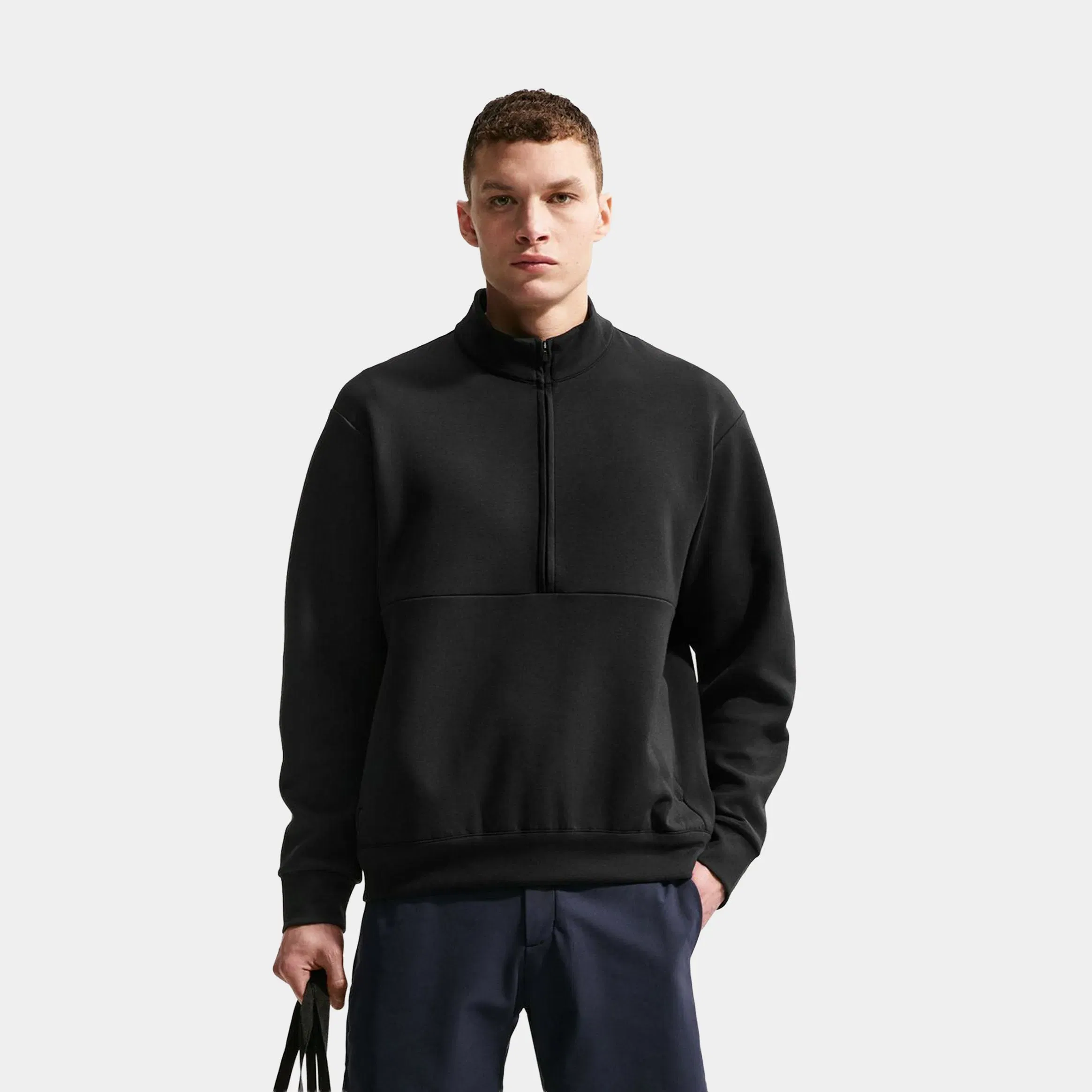 Nike 24.7 ImpossiblySoft Dri Fit Half Zip Up Mens Jacket (Black/Dark Smoke Grey)