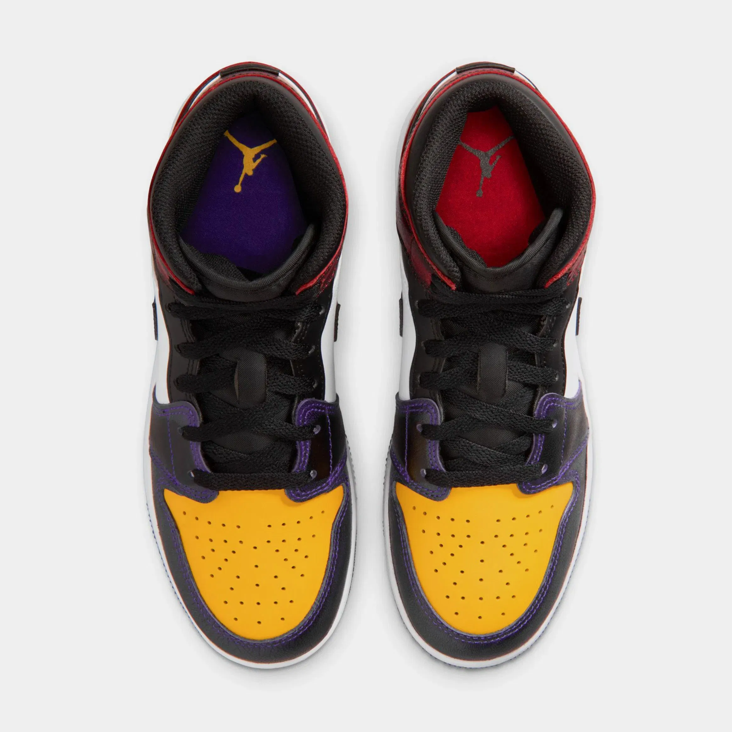 Air Jordan 1 Mid SE Grade School Lifestyle Shoes (True Red/Black/White/Court Purple)