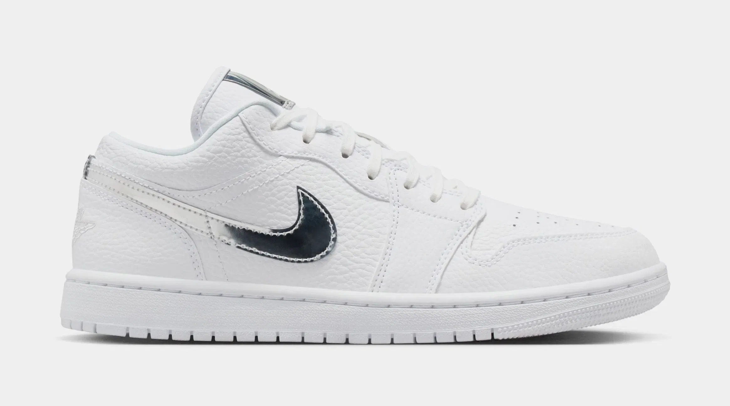 Air Jordan 1 Low SE Womens Lifestyle Shoes (White/White/Metallic Silver/White)