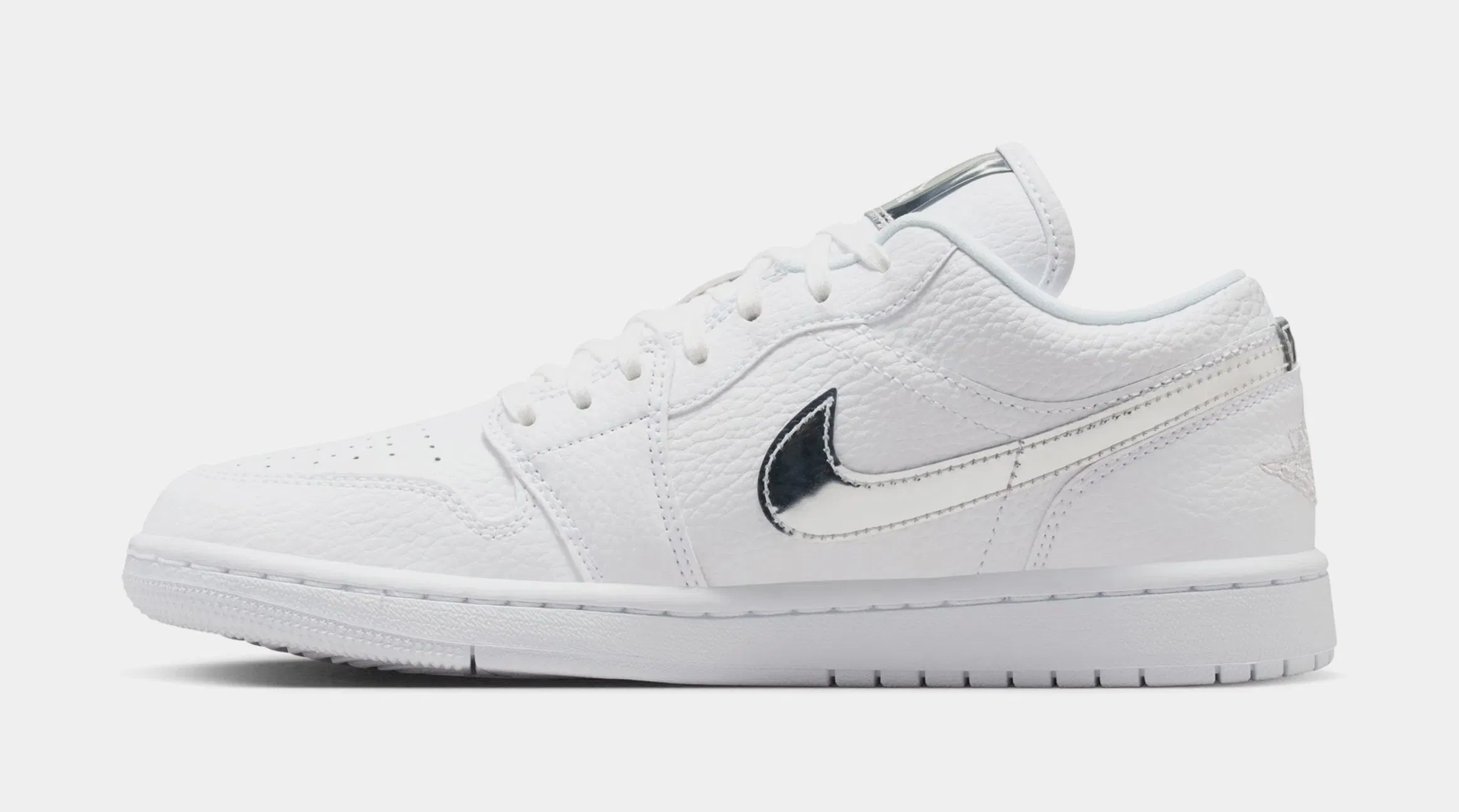 Air Jordan 1 Low SE Womens Lifestyle Shoes (White/White/Metallic Silver/White)