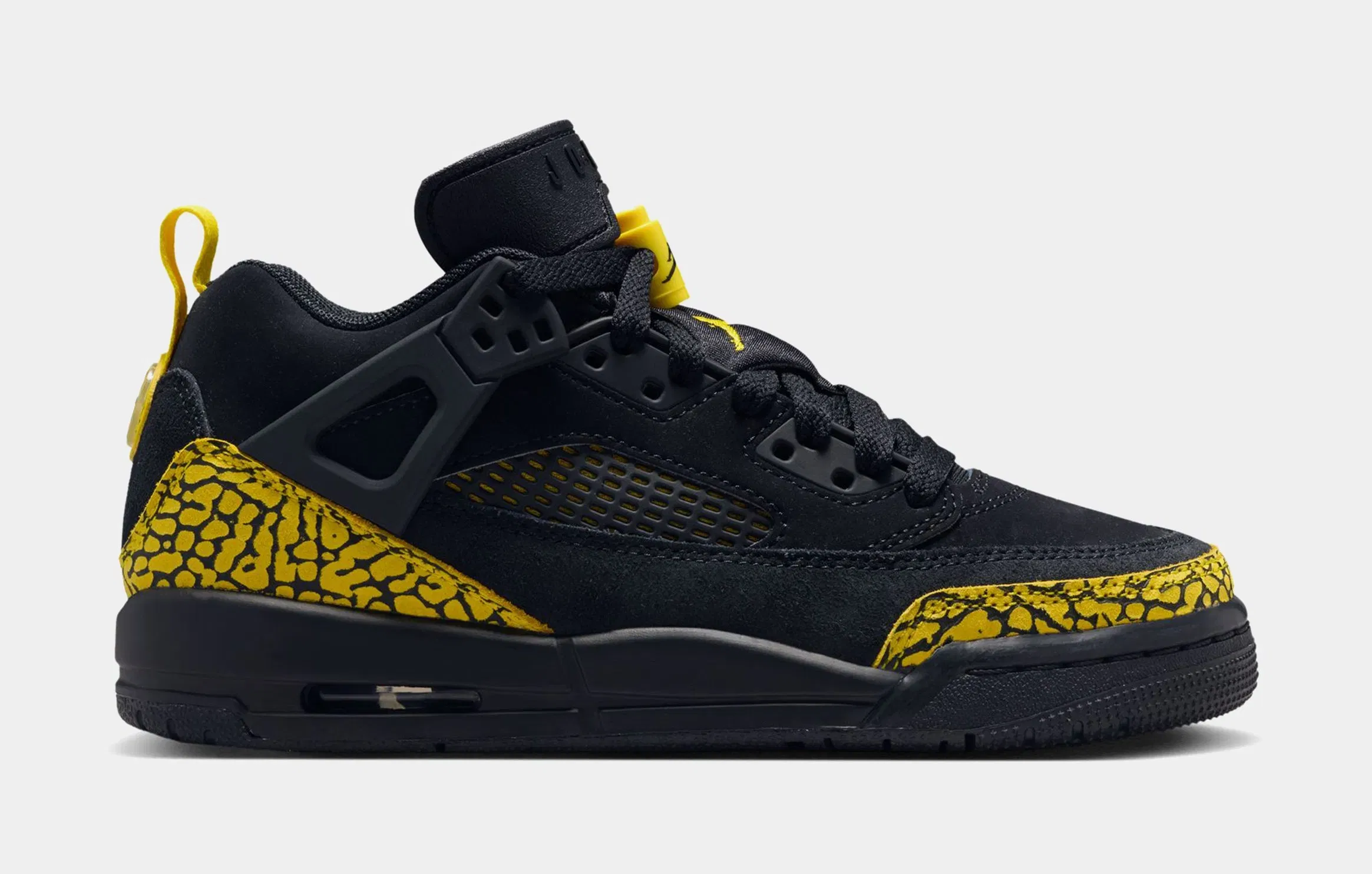 Air Jordan Spizike Low Grade School Basketball Shoes (Black/Black/Speed Yellow/Speed Yellow)