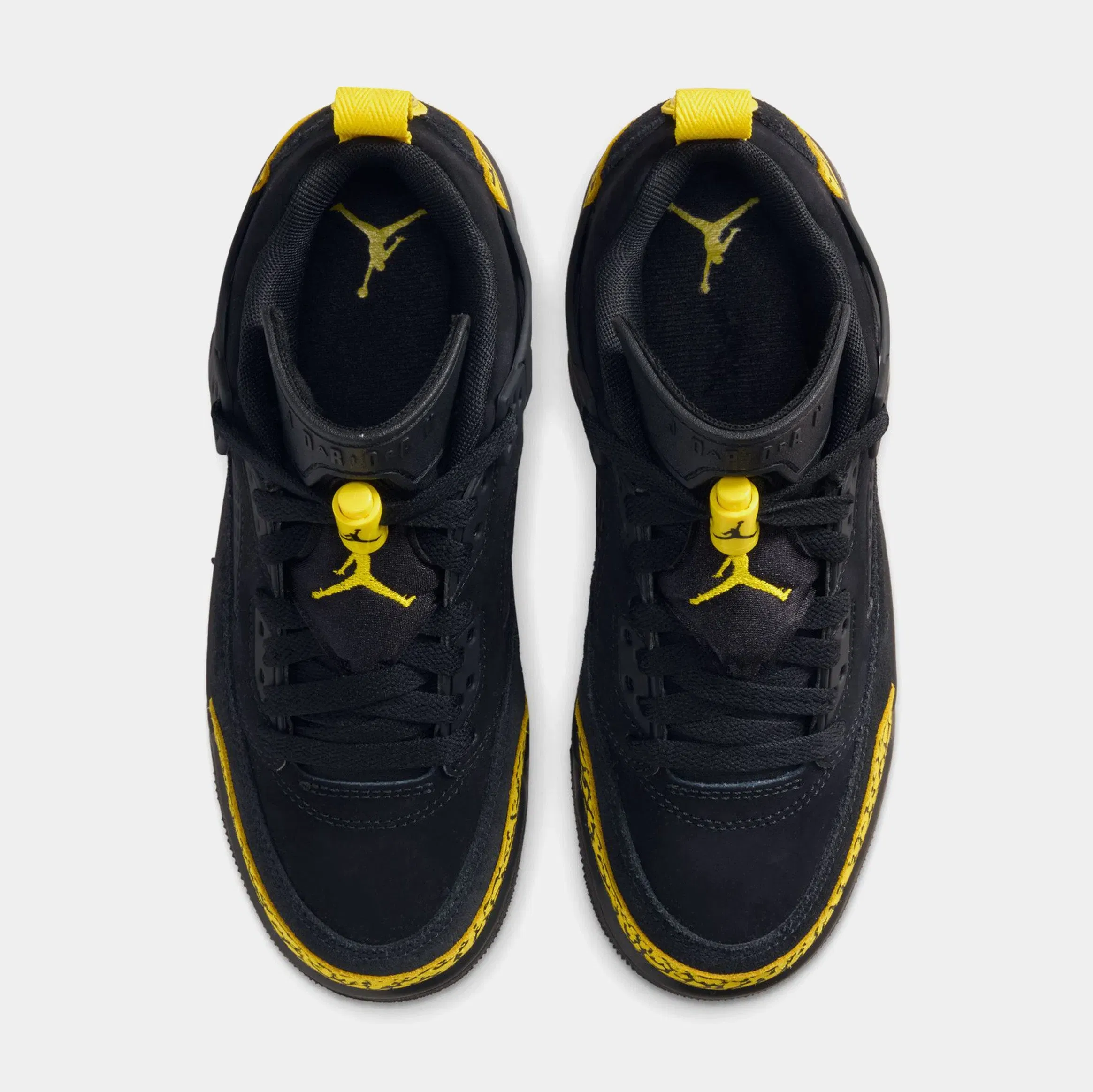 Air Jordan Spizike Low Grade School Basketball Shoes (Black/Black/Speed Yellow/Speed Yellow)