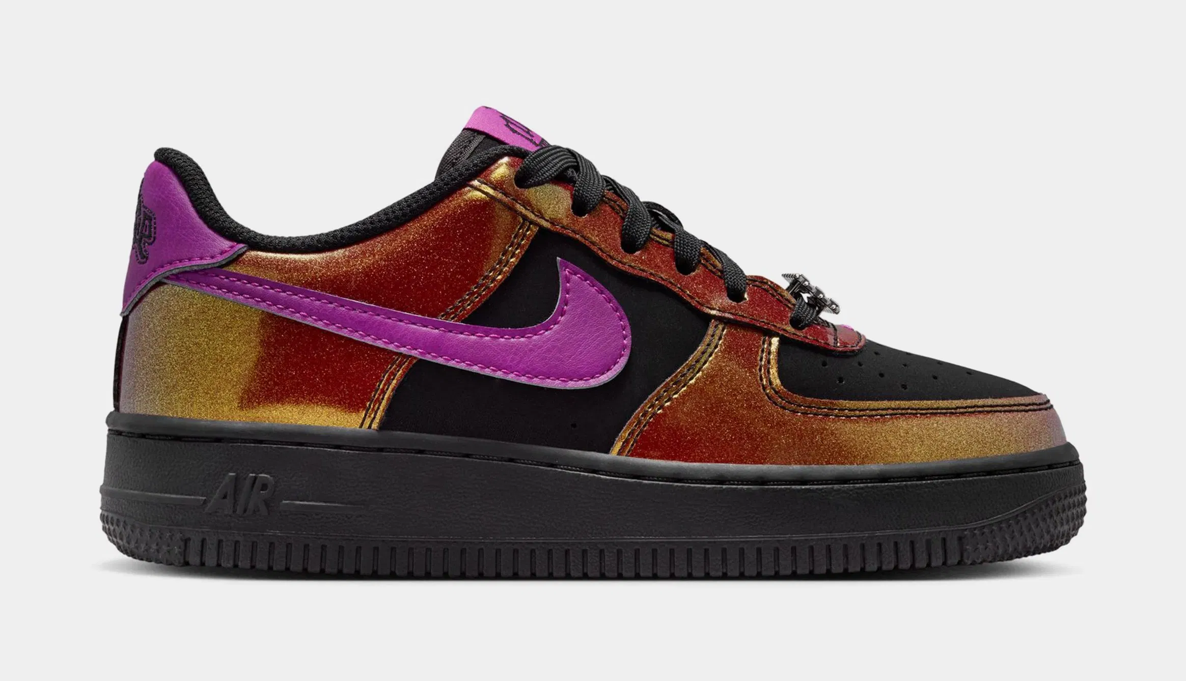 Nike Air Force 1 Low LV8 Grade School Lifestyle Shoes (Black/Bold Berry)