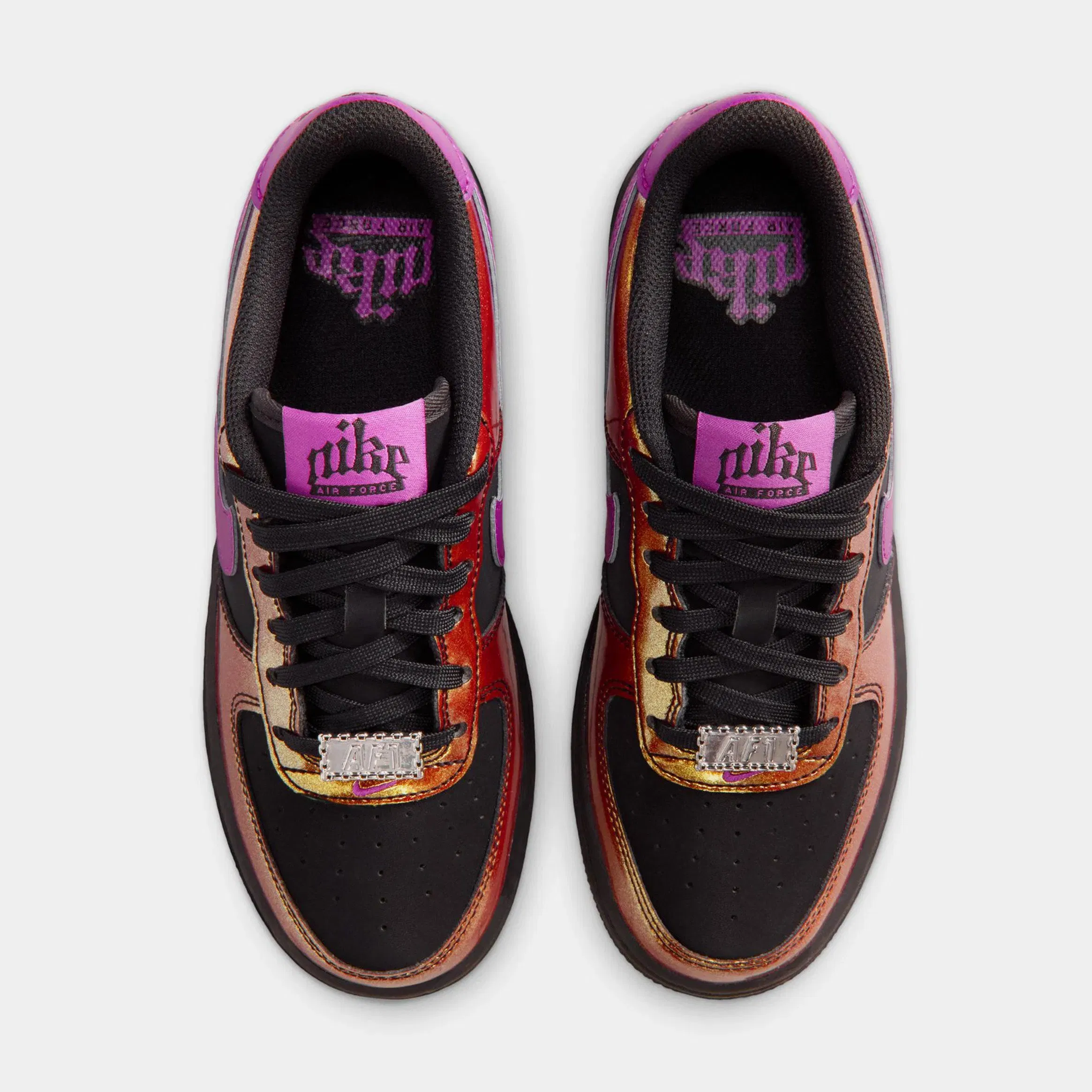 Nike Air Force 1 Low LV8 Grade School Lifestyle Shoes (Black/Bold Berry)