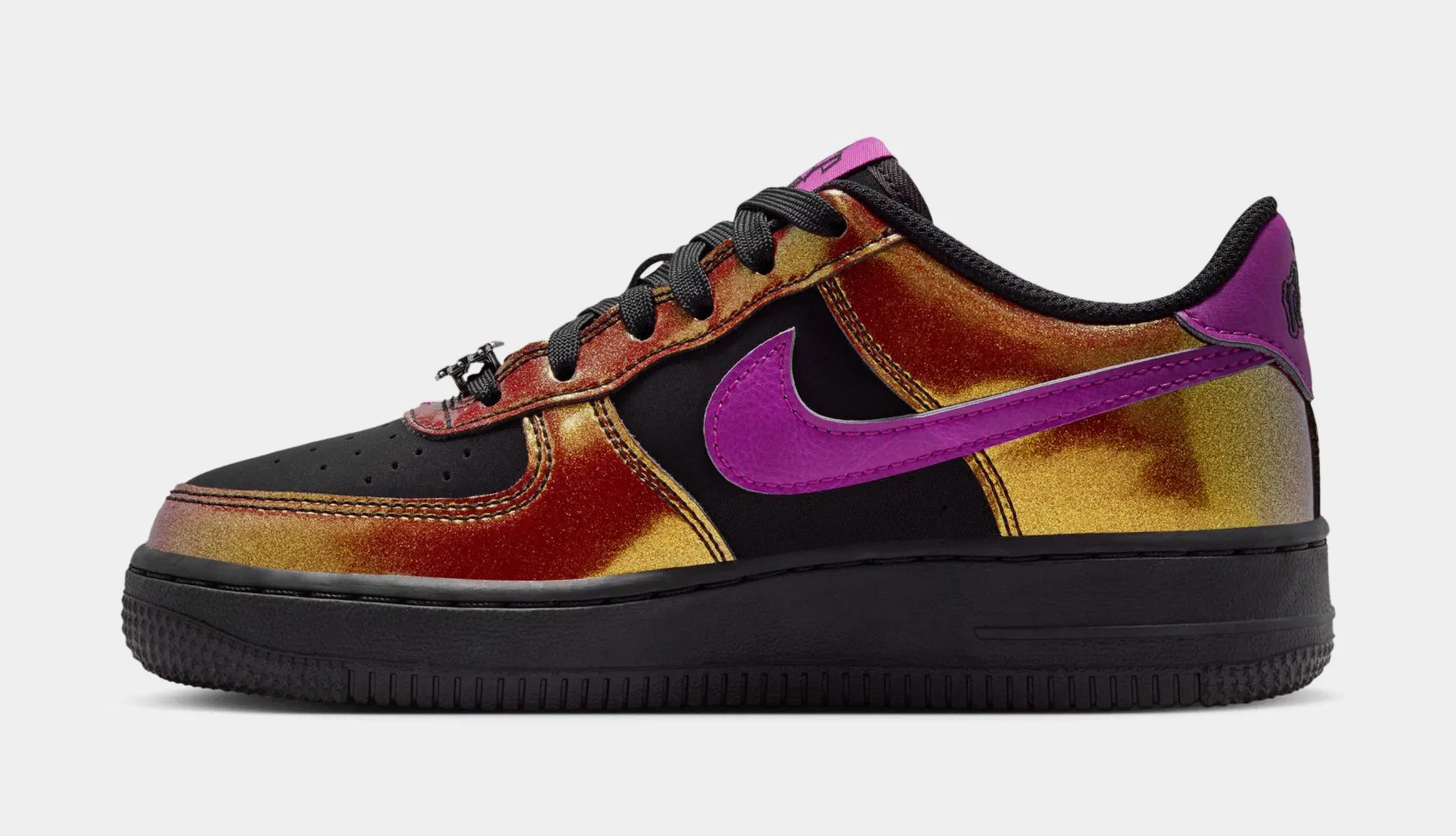 Nike Air Force 1 Low LV8 Grade School Lifestyle Shoes (Black/Bold Berry)