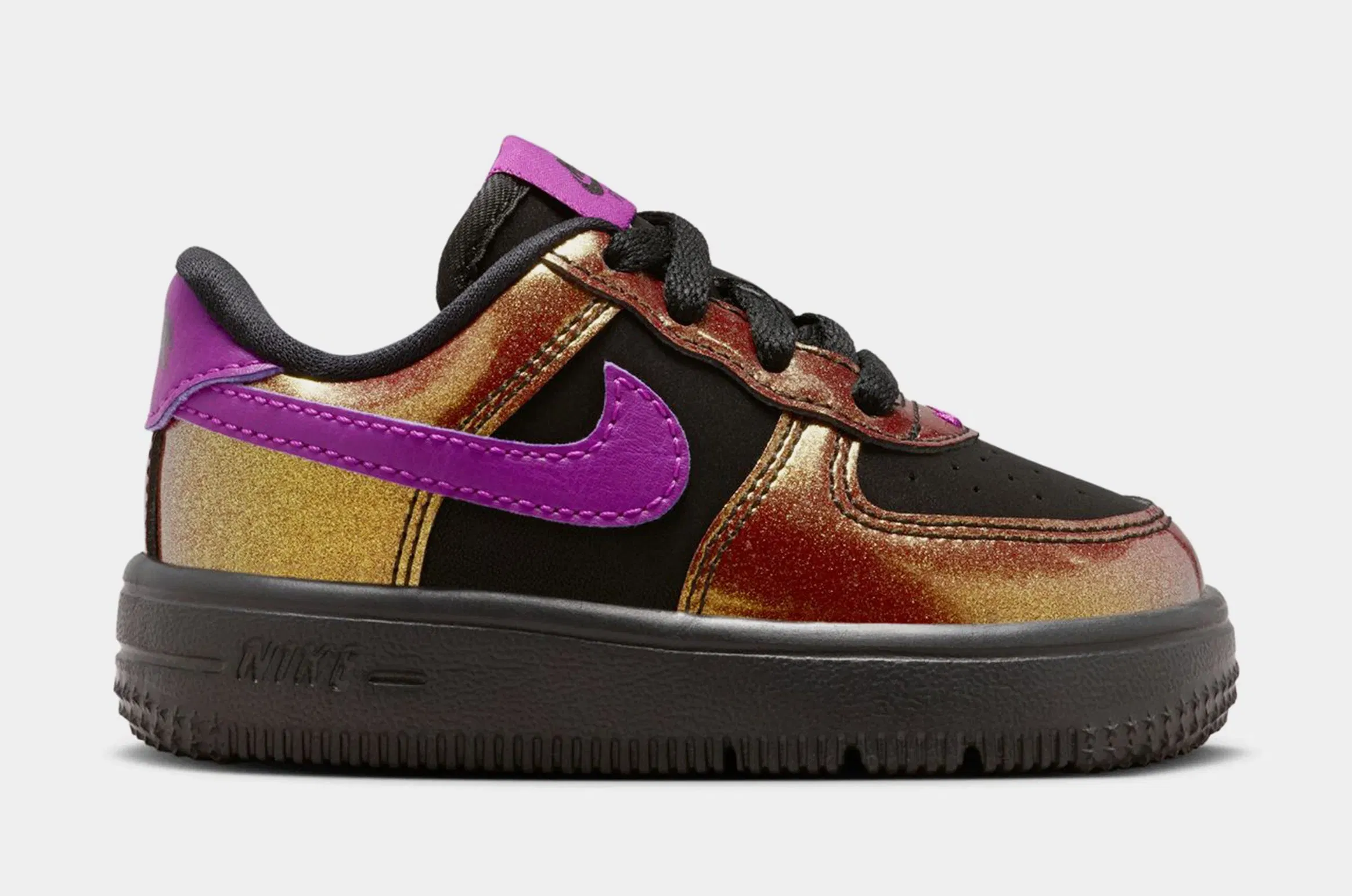 Nike Air Force 1 Low LV8 Infant Toddler Lifestyle Shoes (Black/Bold Berry)