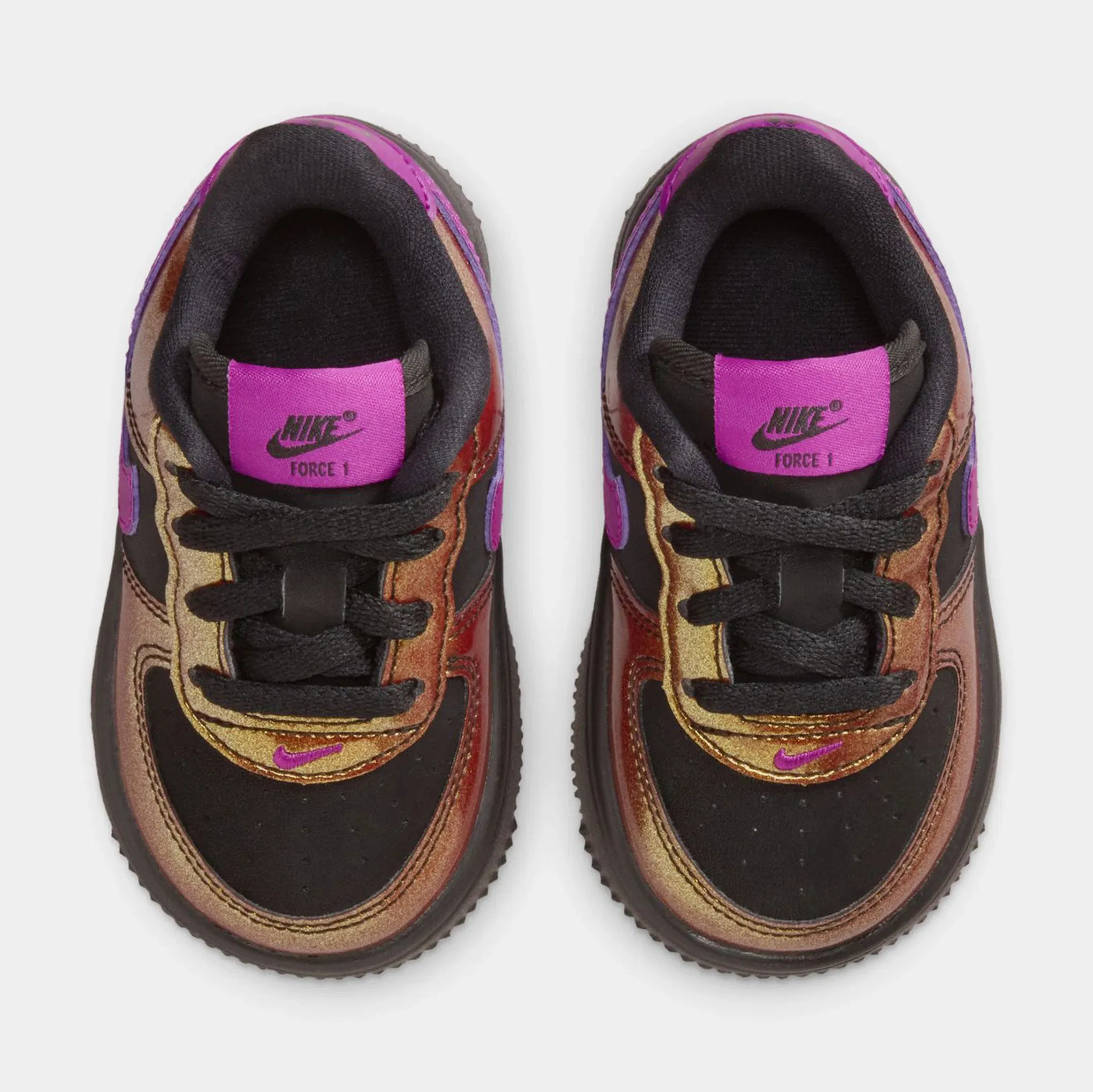 Nike Air Force 1 Low LV8 Infant Toddler Lifestyle Shoes (Black/Bold Berry)
