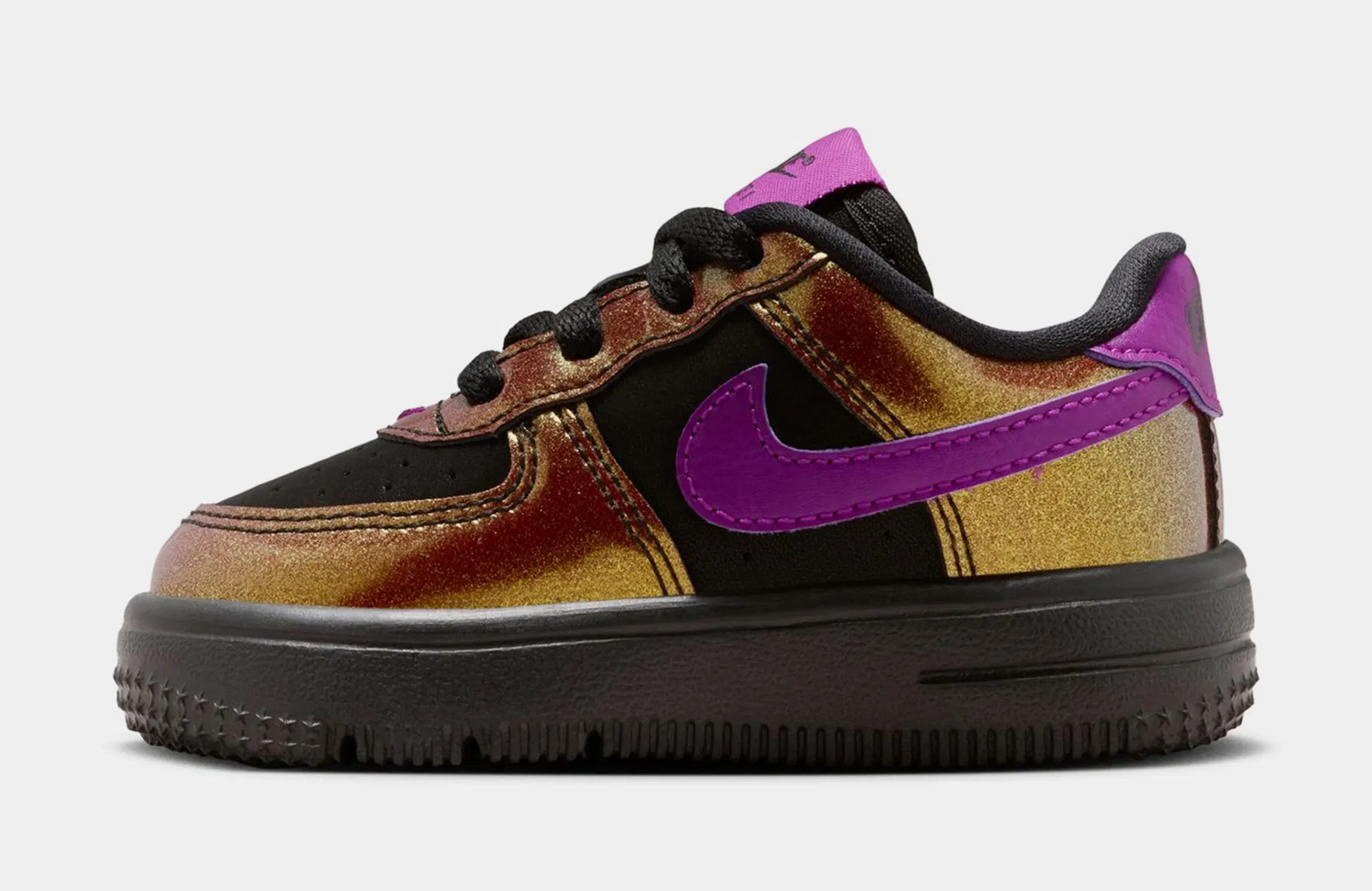 Nike Air Force 1 Low LV8 Infant Toddler Lifestyle Shoes (Black/Bold Berry)