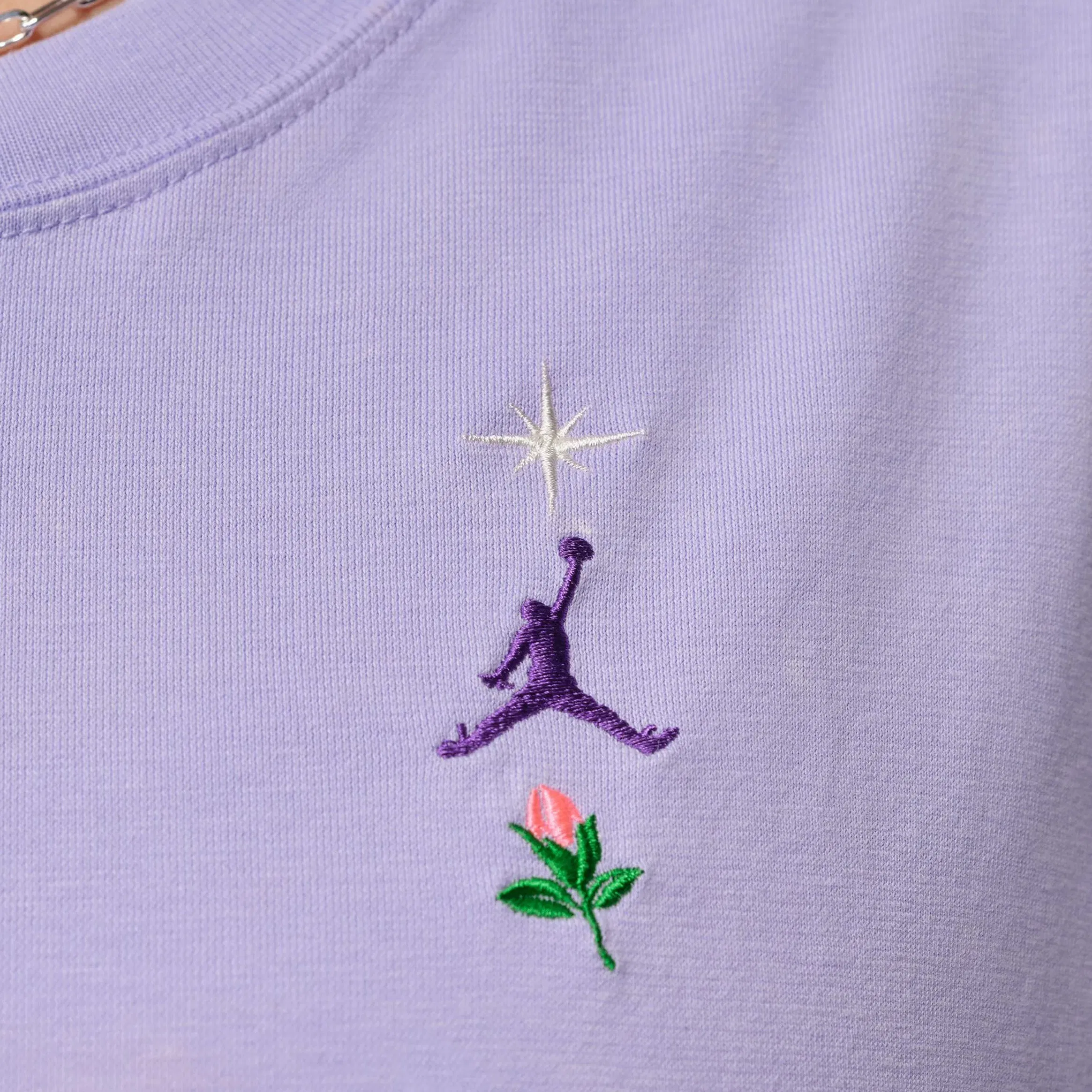 Air Jordan Oversized Graphic Womens Short Sleeve Shirt (Hydrangeas)