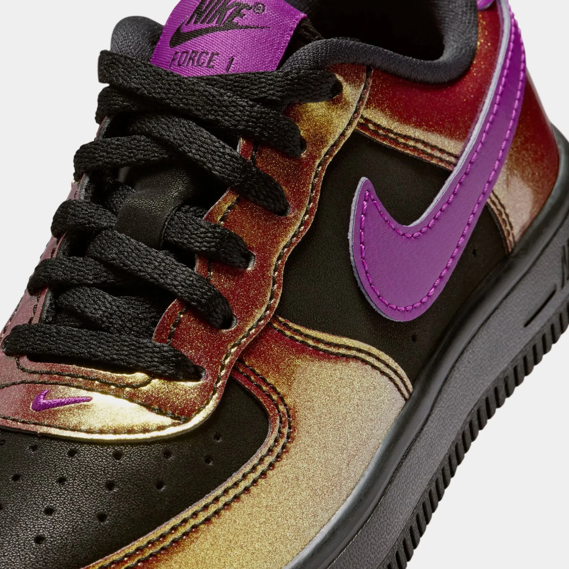 Nike Air Force 1 Low LV8 Preschool Lifestyle Shoes (Black/Bold Berry)