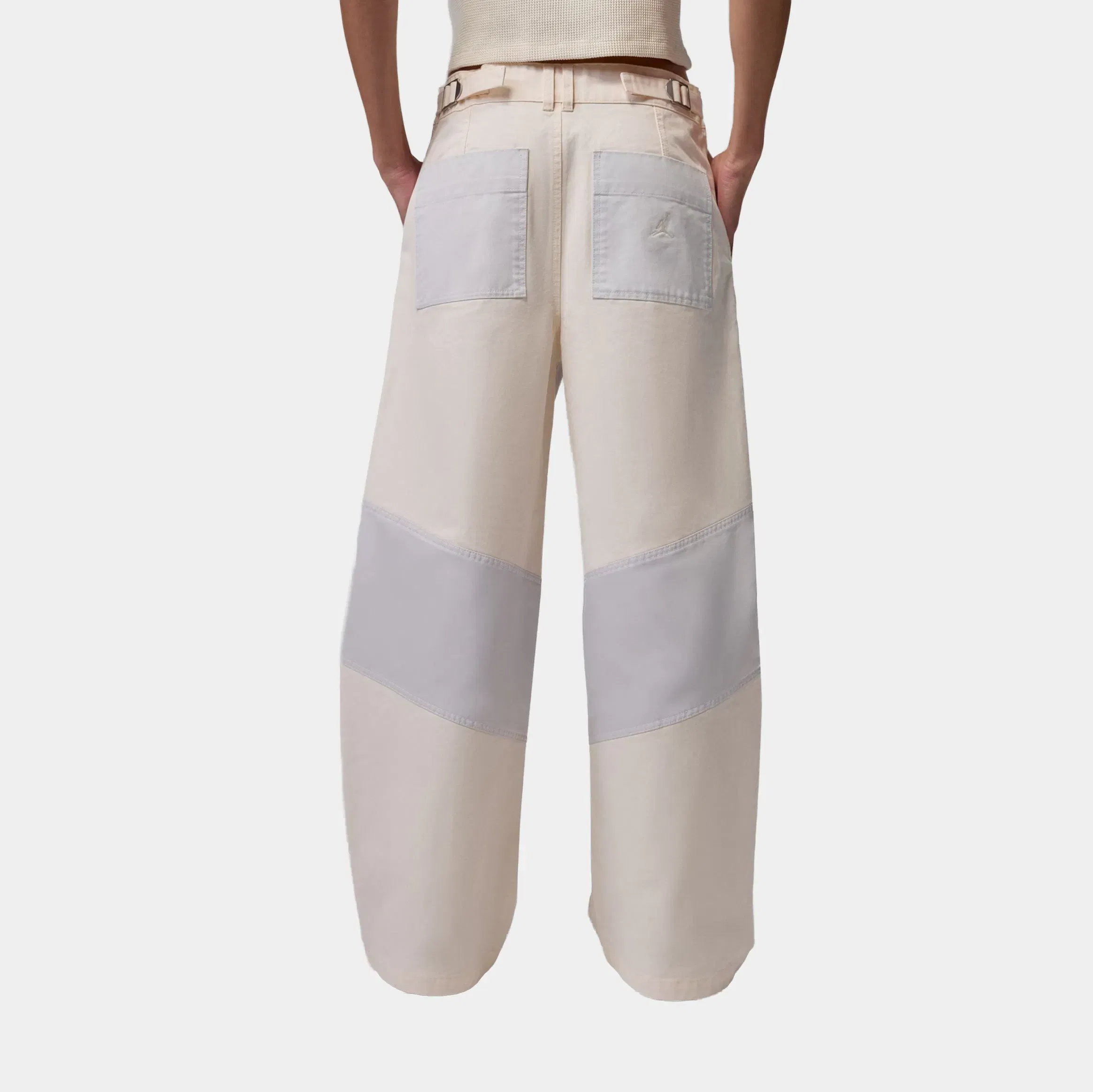 Air Jordan Flight '91 Wide Leg Baggy Womens Pants (Chalk/Vast Grey)