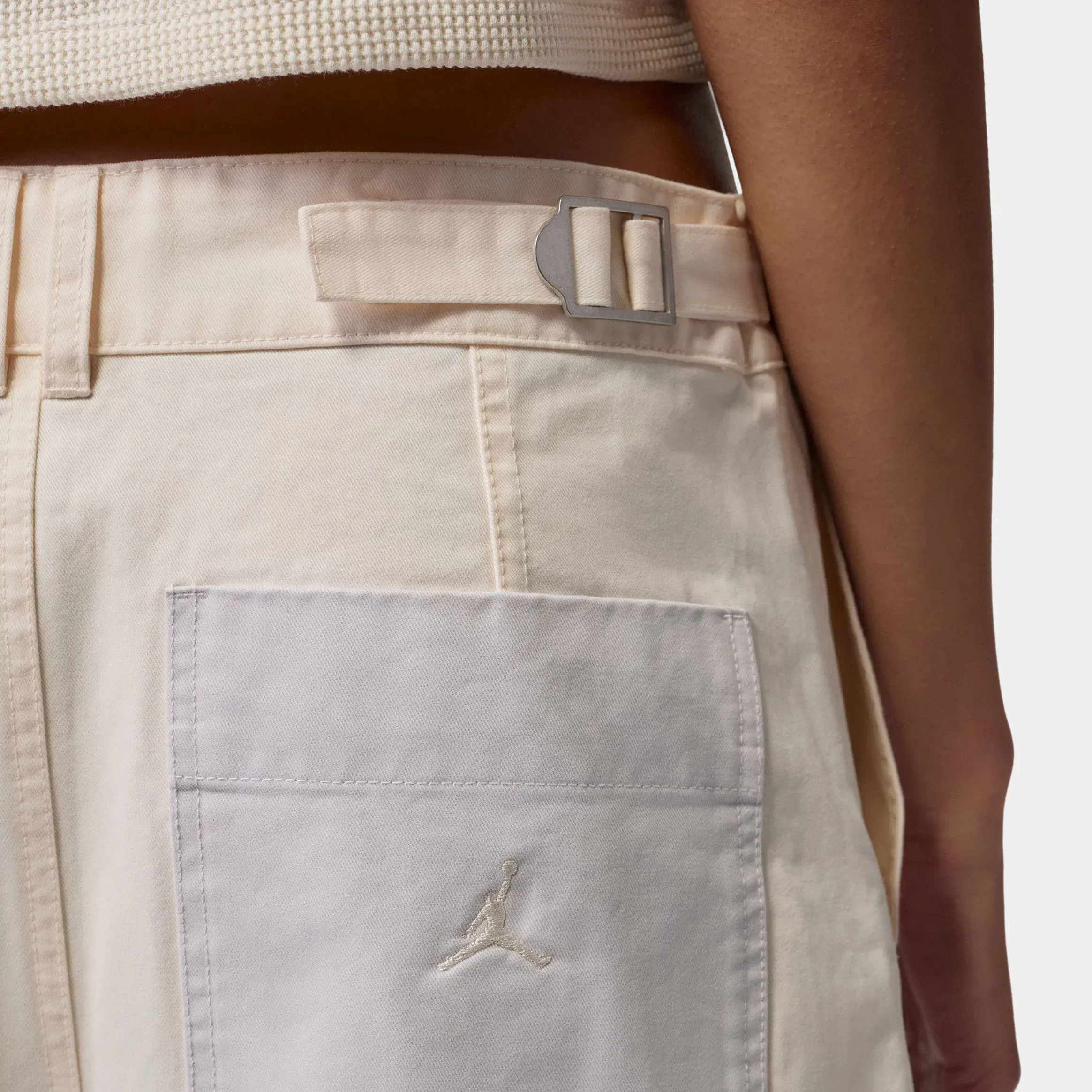 Air Jordan Flight '91 Wide Leg Baggy Womens Pants (Chalk/Vast Grey)