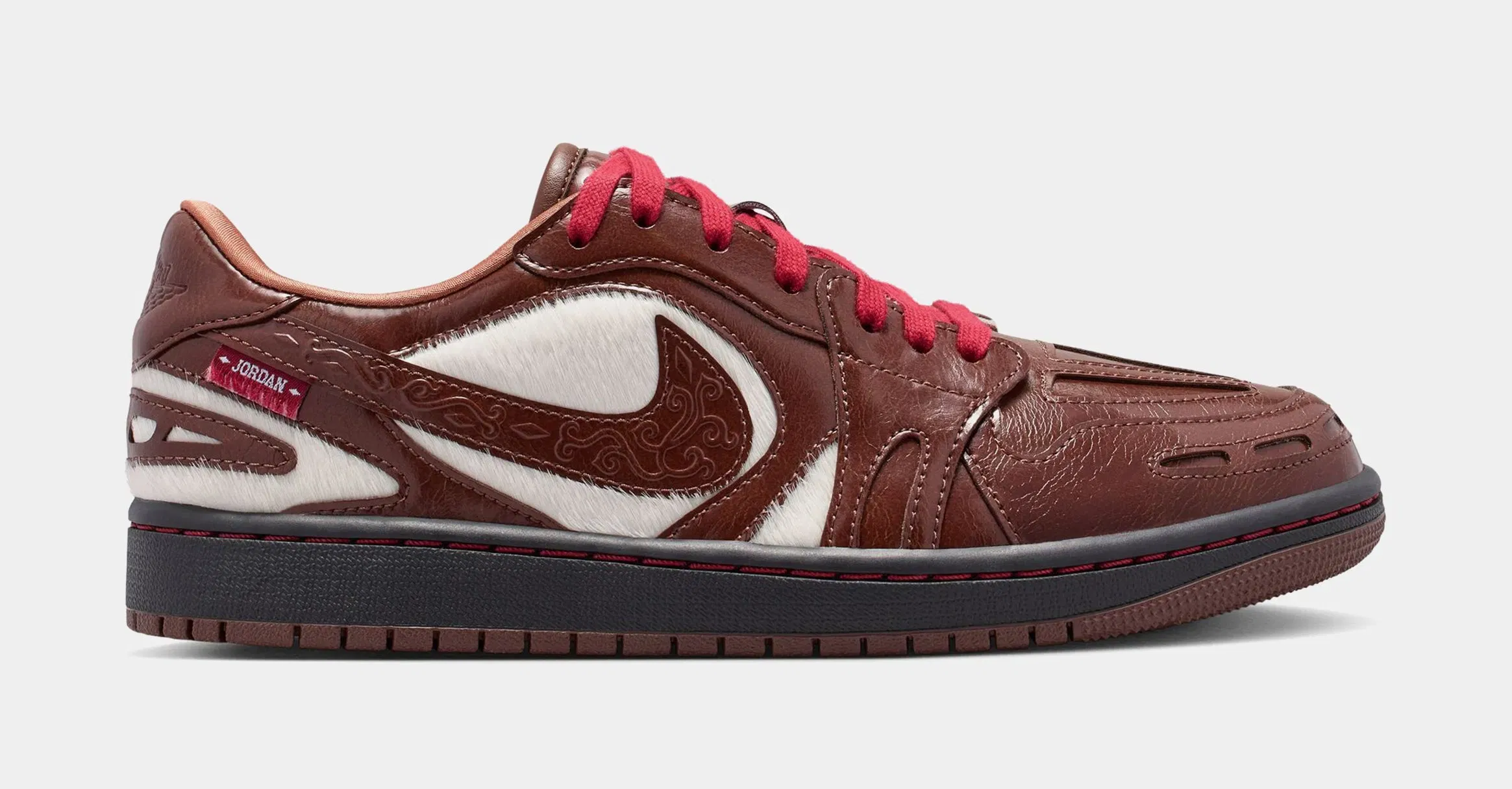 Air Jordan 1 Low Lunar New Year Womens Lifestyle Shoes (Light Chocolate/Light Chocolate/Black)