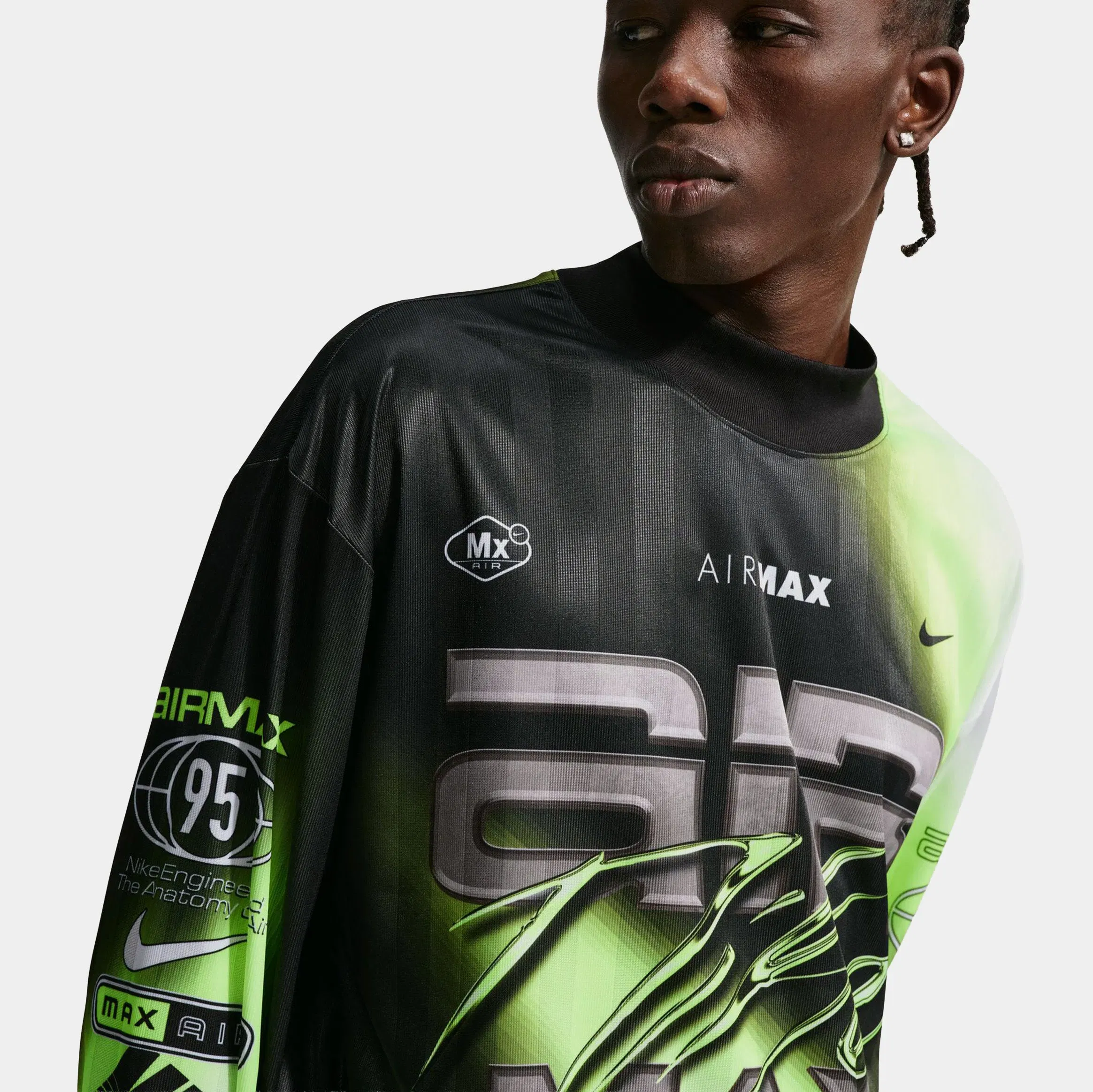 Nike Air Max Culture Of Football Dr Fit Long Sleeve Mens Jersey (Volt/Black/White)