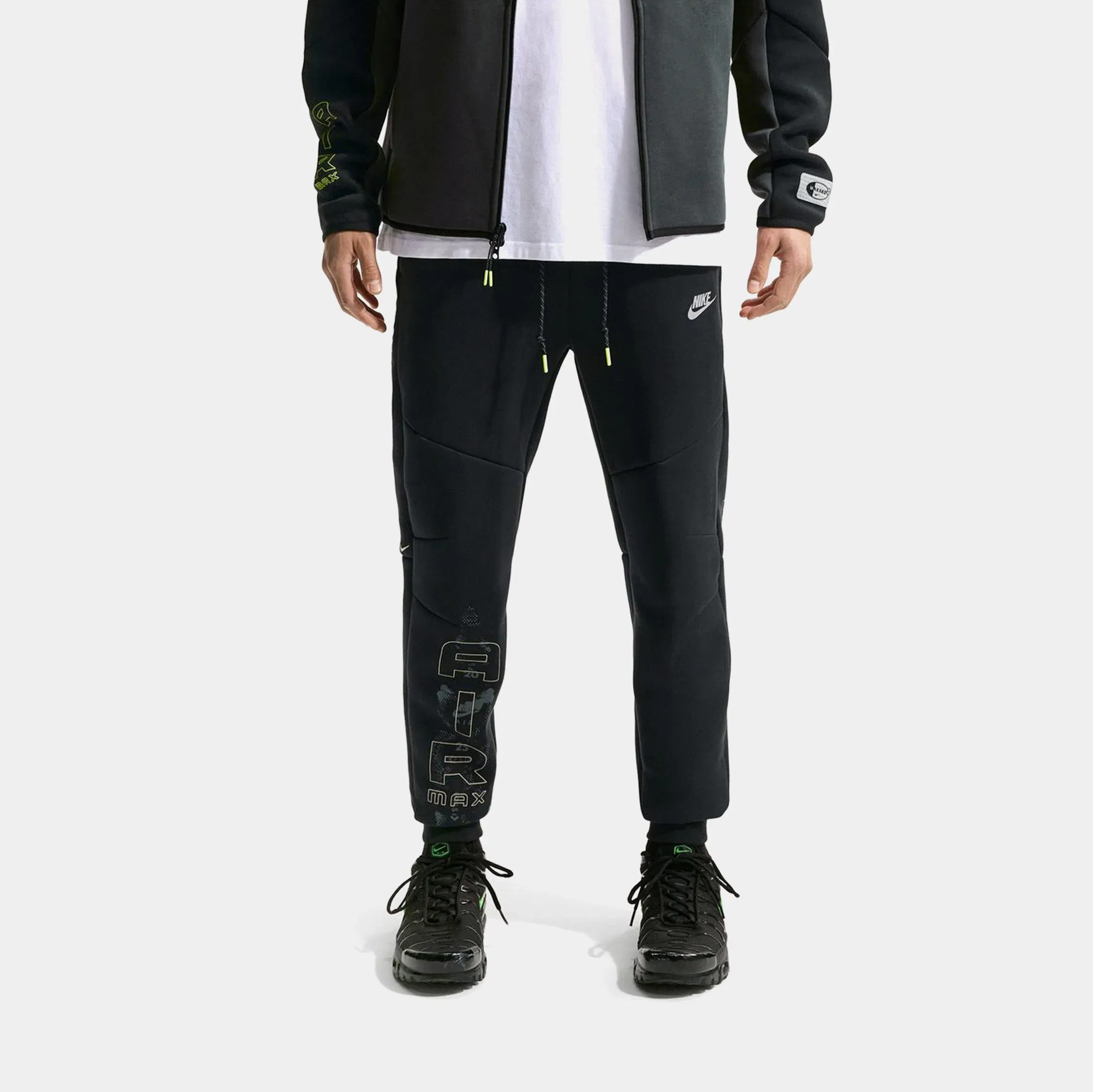Nike Tech Fleece Mens Joggers (Black/Neon Yellow)