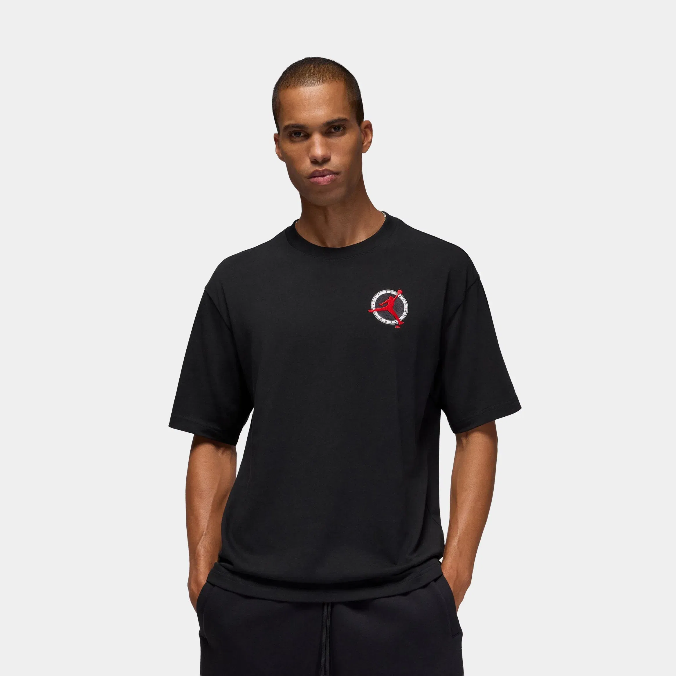 Air Jordan Flight Club Mens Short Sleeve Shirt (Black)