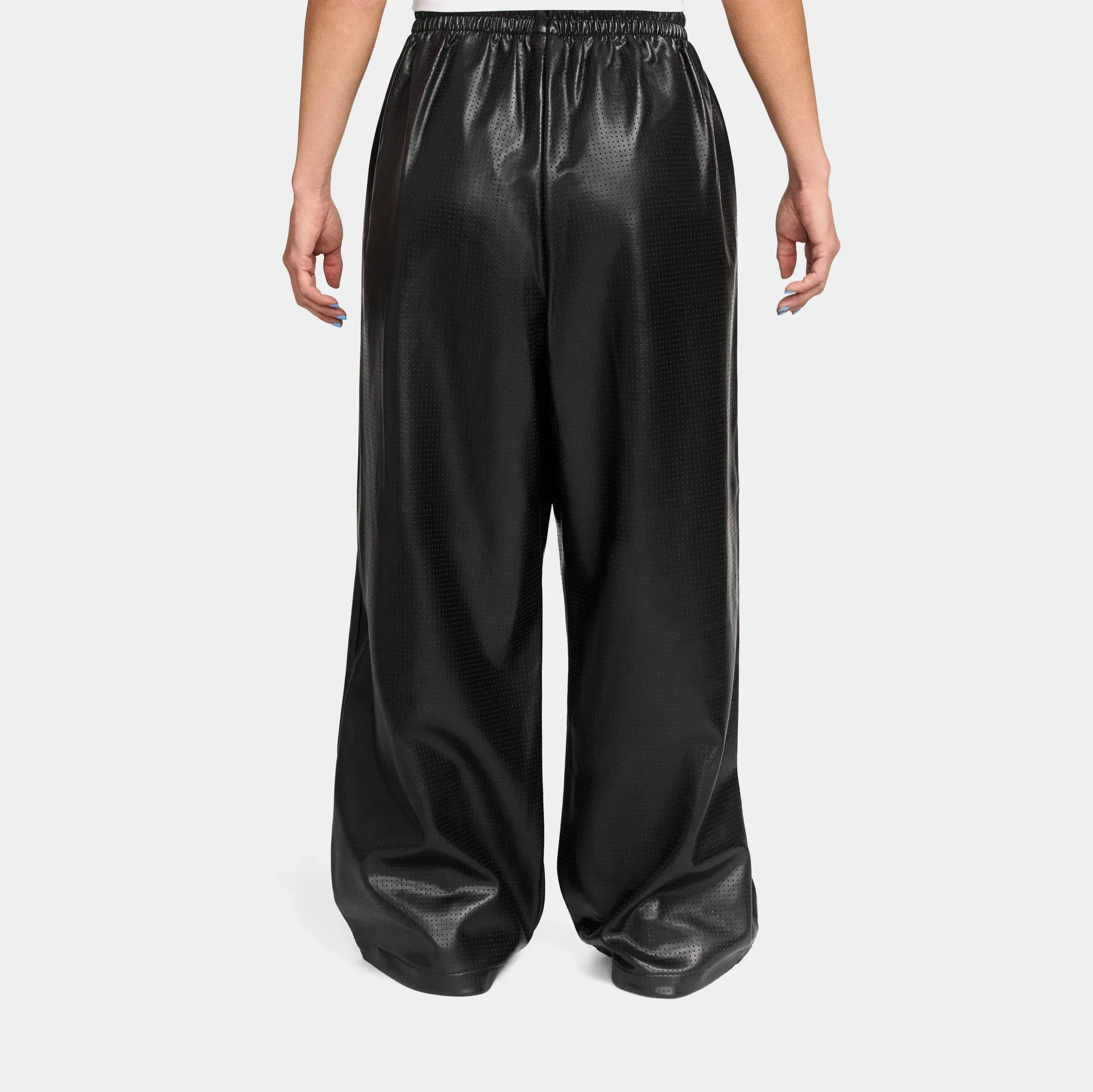 Air Jordan Flight Faux Leather Womens Trousers (Black)