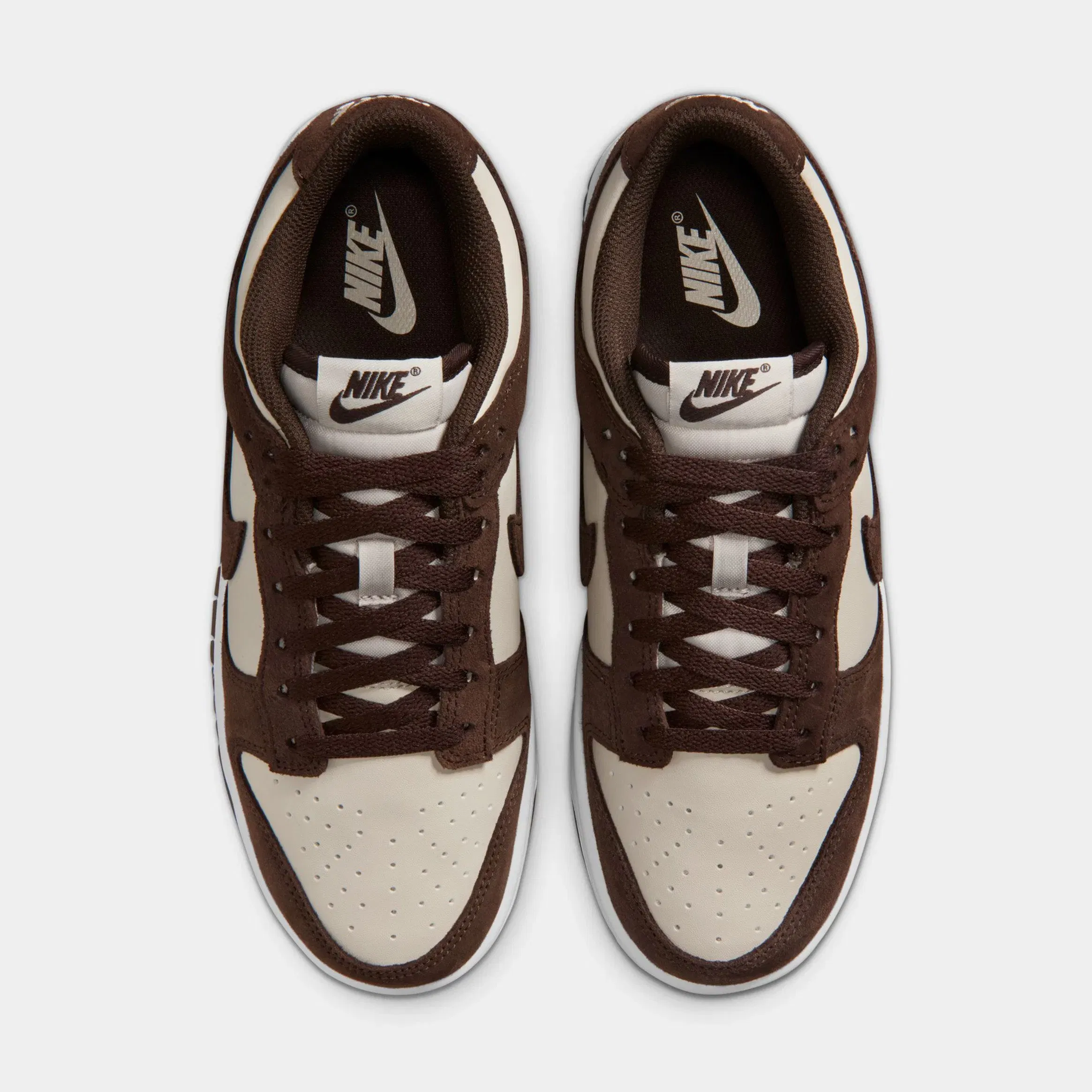 Nike Dunk Low Suede Womens Lifestyle Shoes (Light Orewood Brown/Baroque Brown/White)