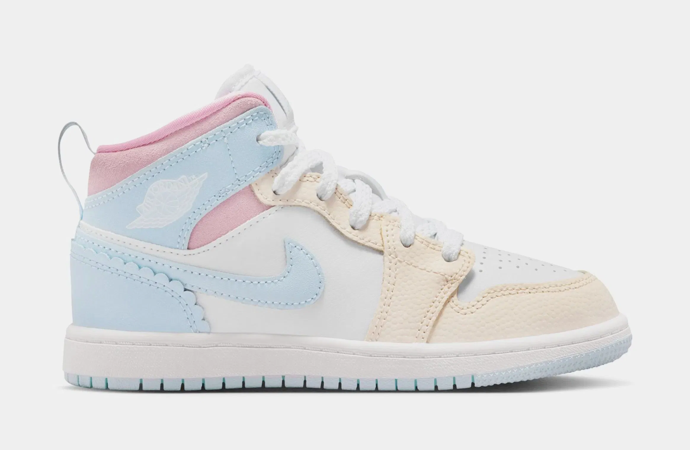 Air Jordan Jordan 1 Mid SE Love Is In The Air Preschool Lifestyle Shoes (Half Blue/Pale Ivory/White/Half Blue)