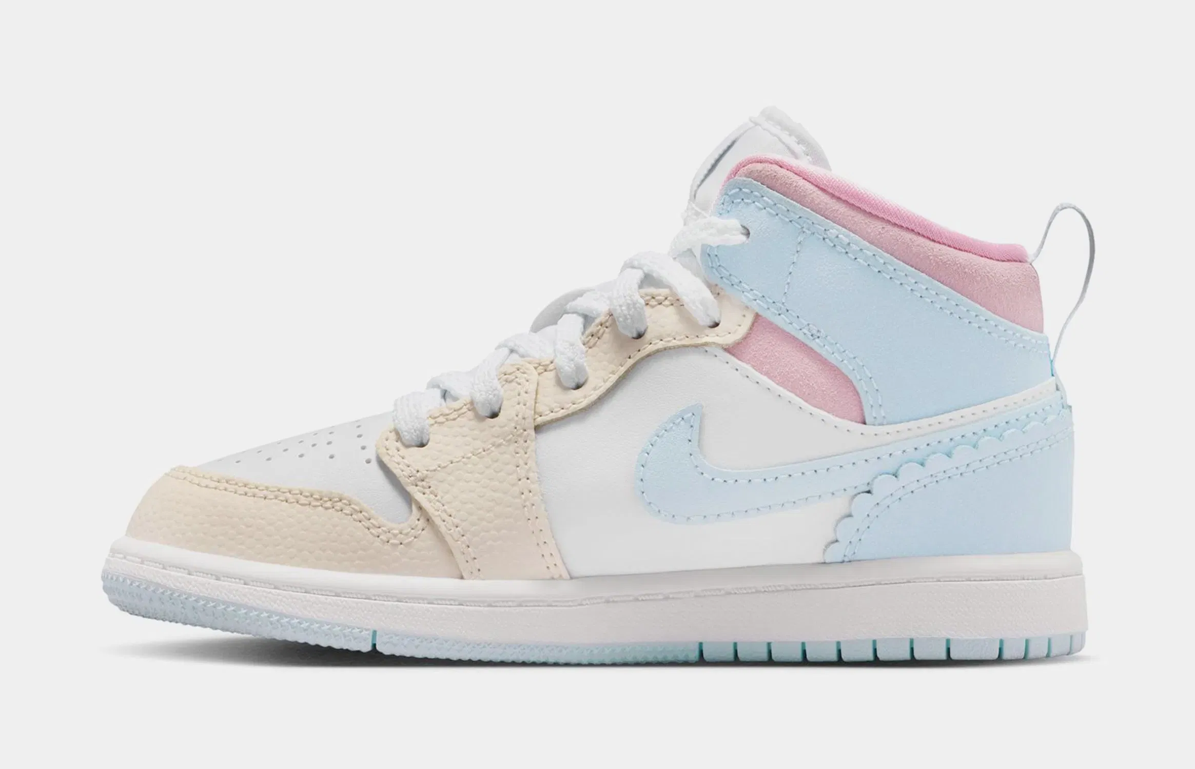 Air Jordan Jordan 1 Mid SE Love Is In The Air Preschool Lifestyle Shoes (Half Blue/Pale Ivory/White/Half Blue)