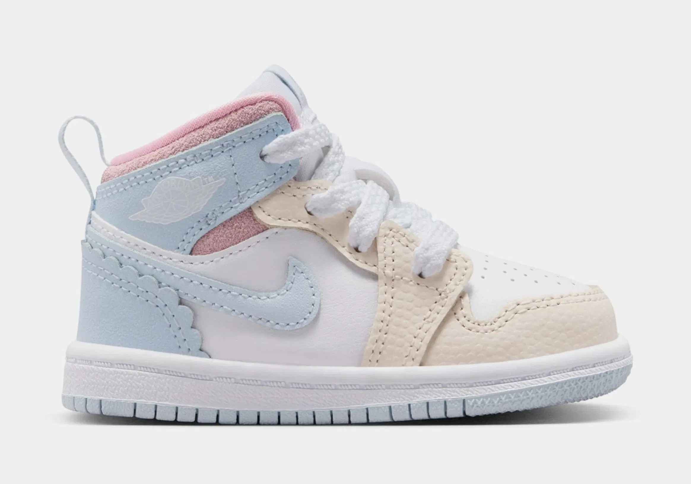 Air Jordan 1 Mid Love Is In The Air Infant Toddler Lifestyle Shoes (Half Blue/Pale Ivory/White/Half Blue)