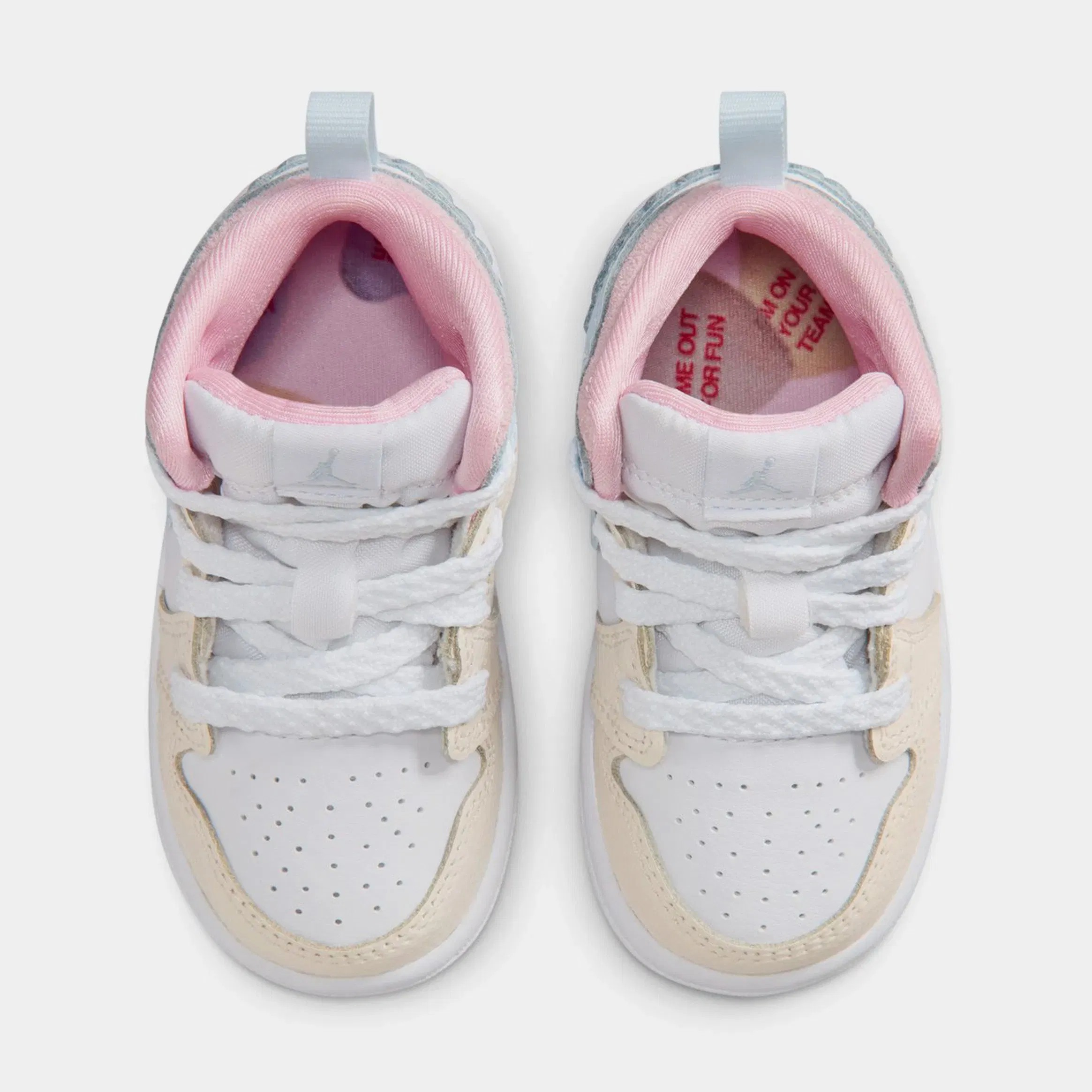 Air Jordan 1 Mid Love Is In The Air Infant Toddler Lifestyle Shoes (Half Blue/Pale Ivory/White/Half Blue)