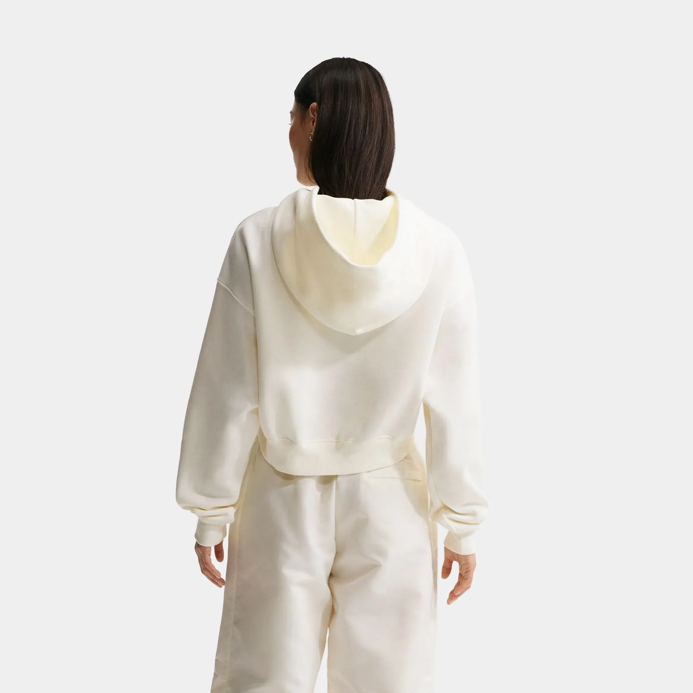 Nike NSW Phoenix Fleece Oversized Cropped Womens Hoodie (Beige)