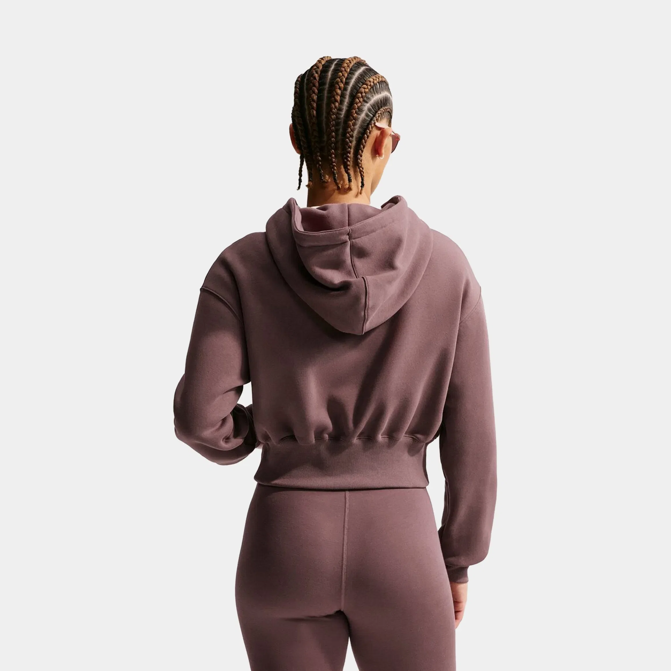 Nike NSW Phoenix Fleece Loose Full Zip Cropped Womens Hoodie (Tattoo/Sail)