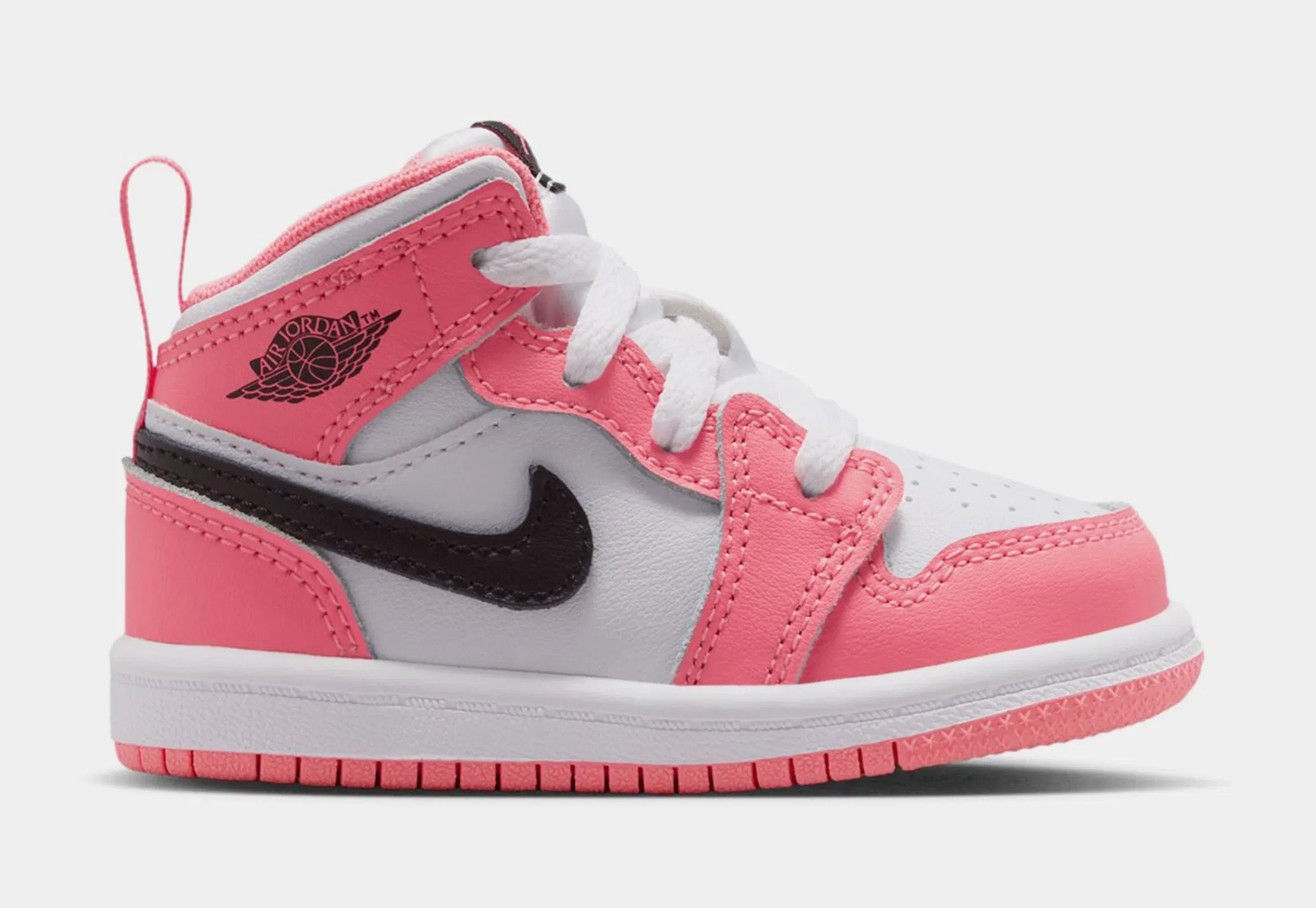 Air Jordan 1 Mid Infant Toddler Lifestyle Shoes (Pink Gaze/Black/White)