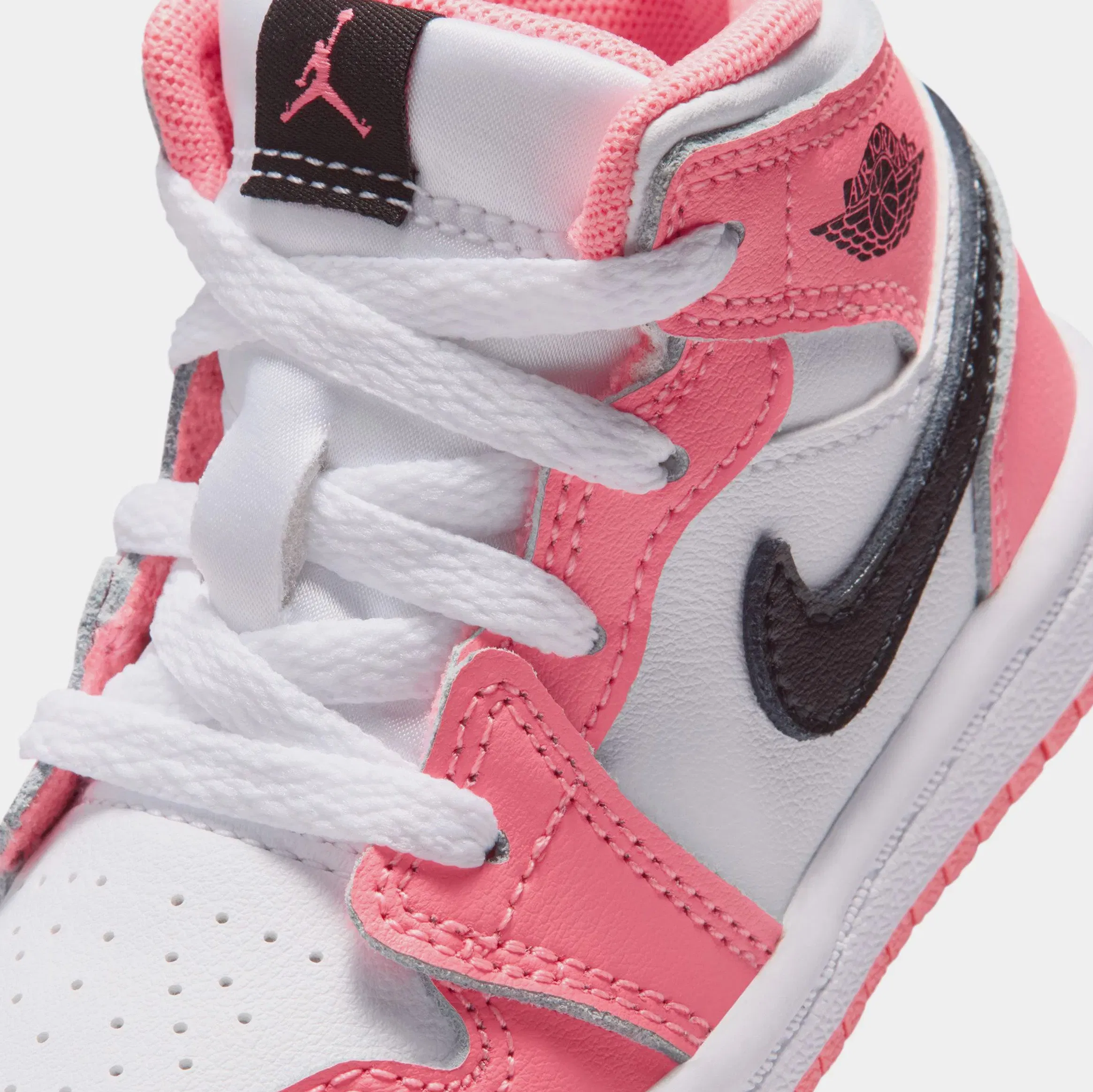 Air Jordan 1 Mid Infant Toddler Lifestyle Shoes (Pink Gaze/Black/White)