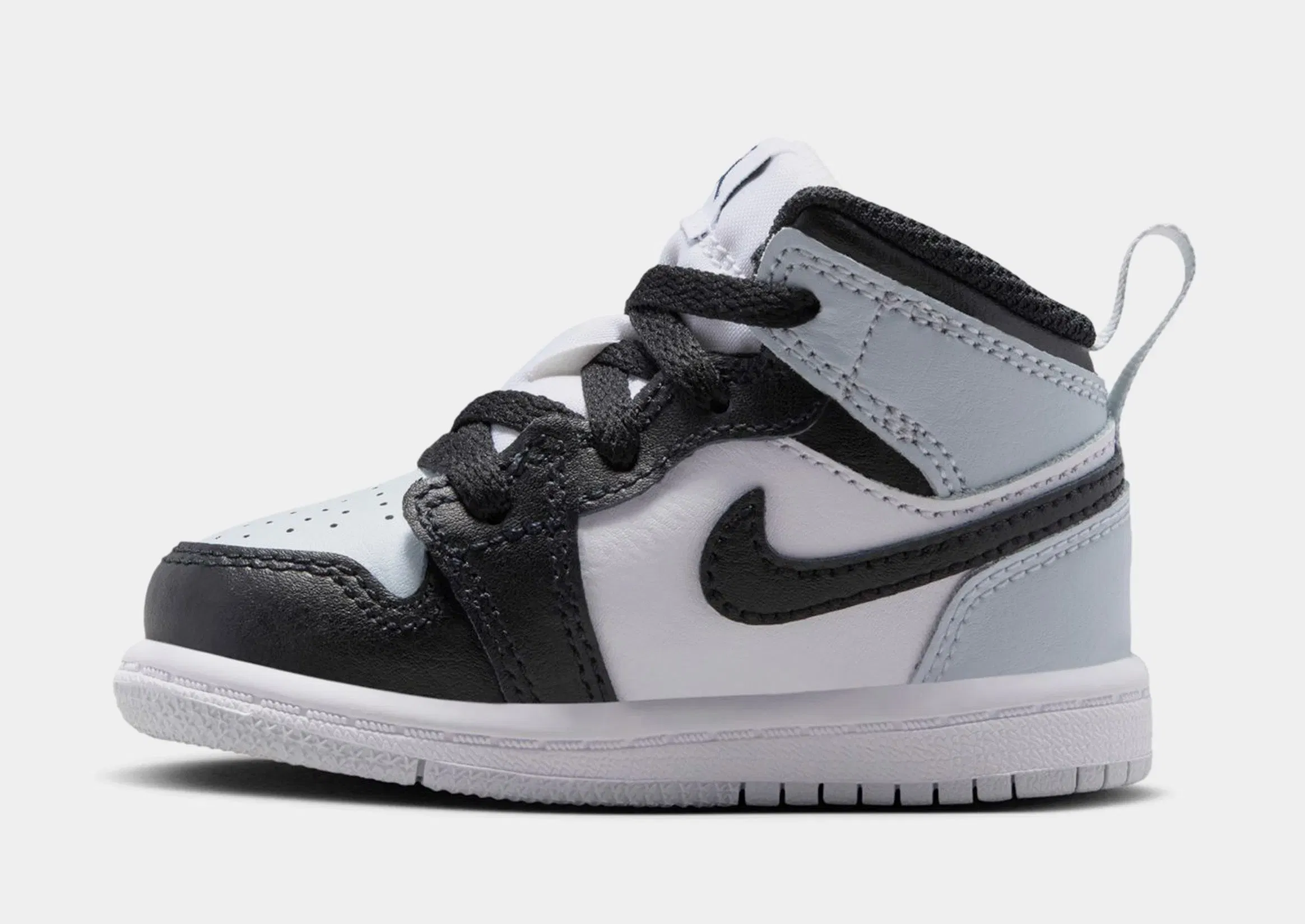 Air Jordan 1 Mid Infant Toddler Lifestyle Shoes (Black/Black/Aura/Squadron/Blue)