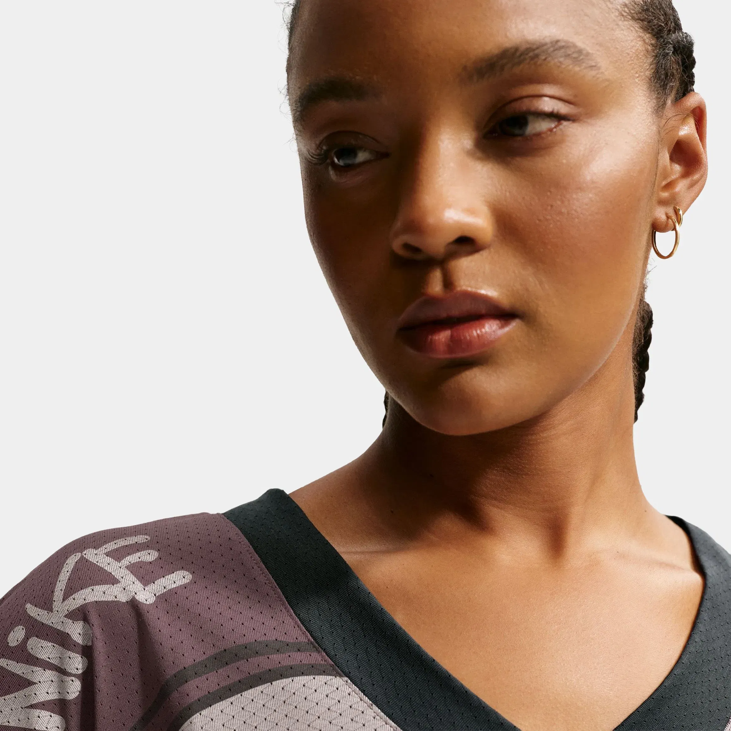 Nike NSW Oversized Cropped Womens Jersey (Brown/Grey)