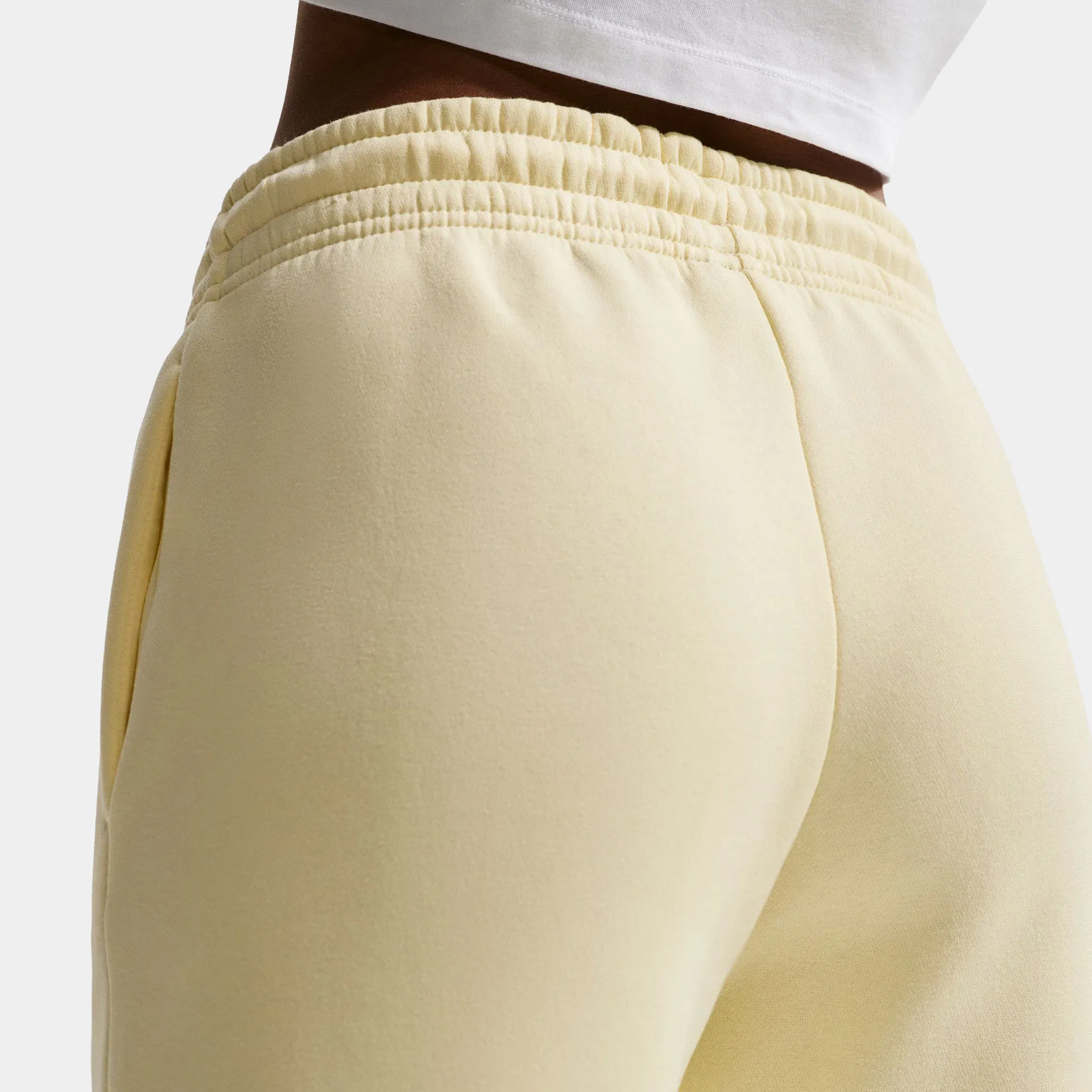 Nike NSW Phoenix Fleece Mid Rise Open Hem Sweatpants (Yellow)