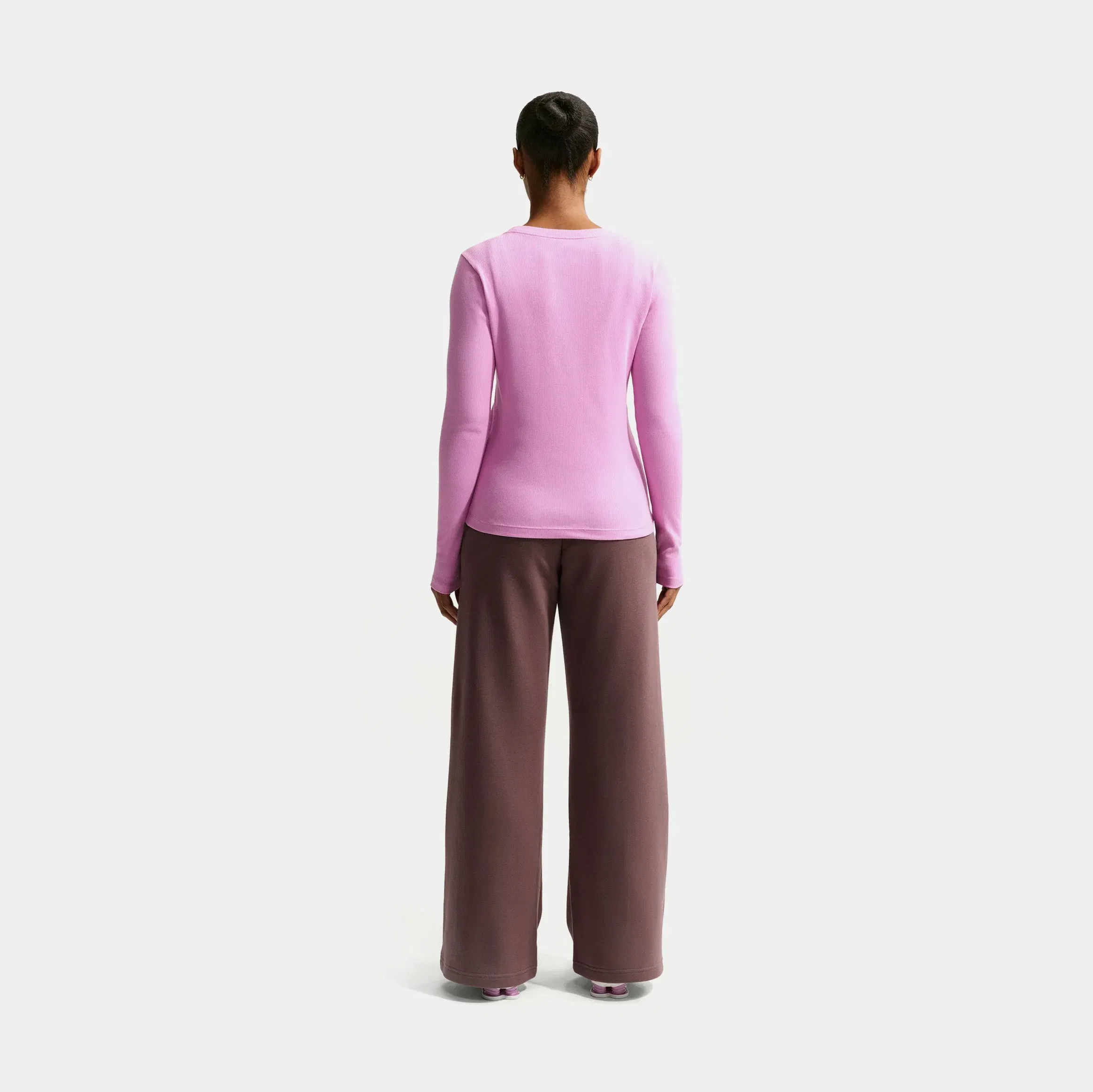 Nike NSW Club Fleece Mid Rise Wide Leg Womens Sweatpants (Tattoo/White)