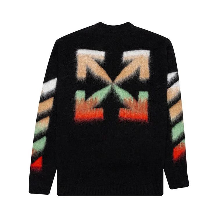 Off-White Brushed Wool Sweater Black Multicolor