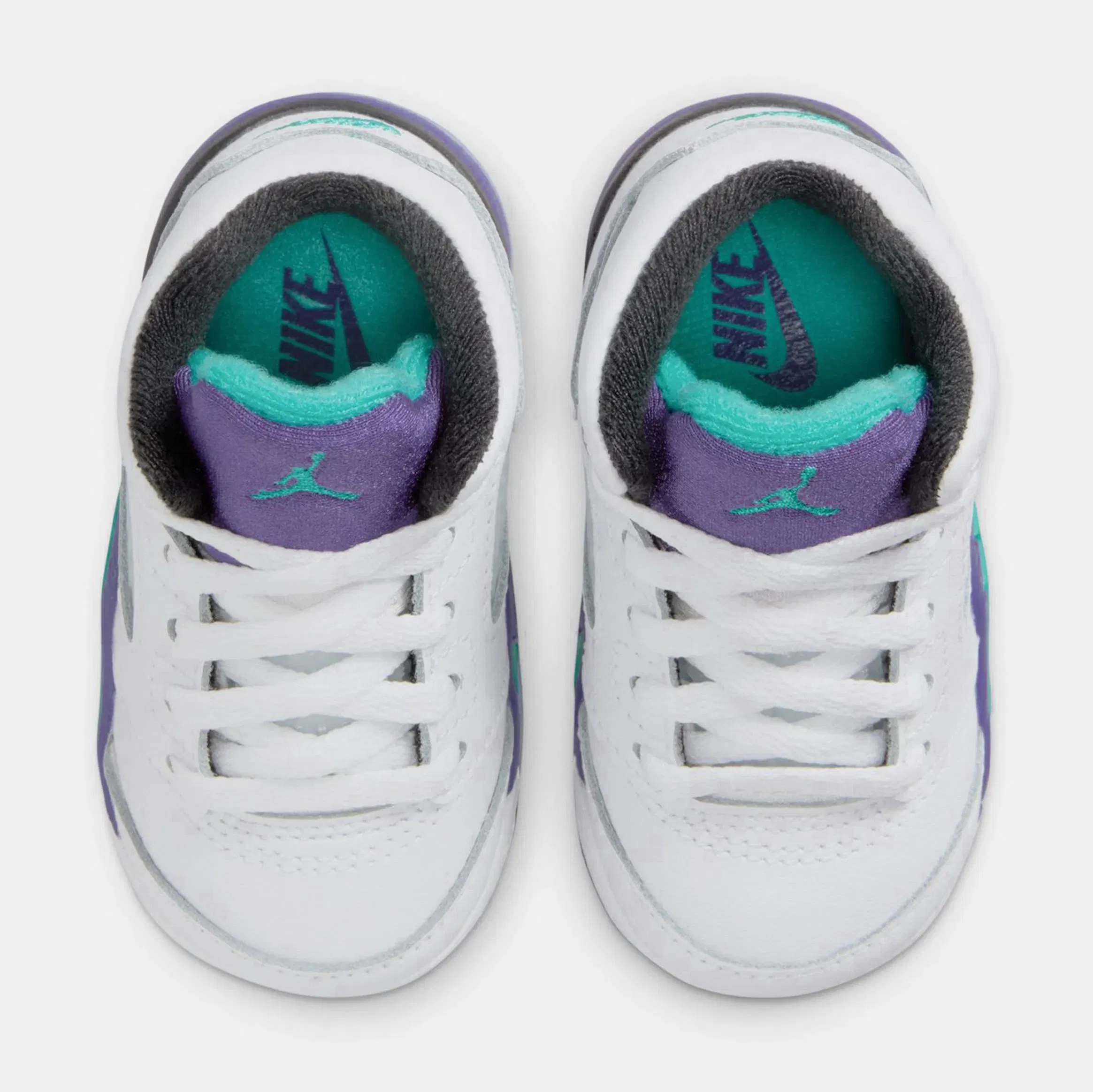 Air Jordan 5 Retro Grape Infant Toddler Lifestyle Shoes (White/New Emerald/Grape Ice/Black)