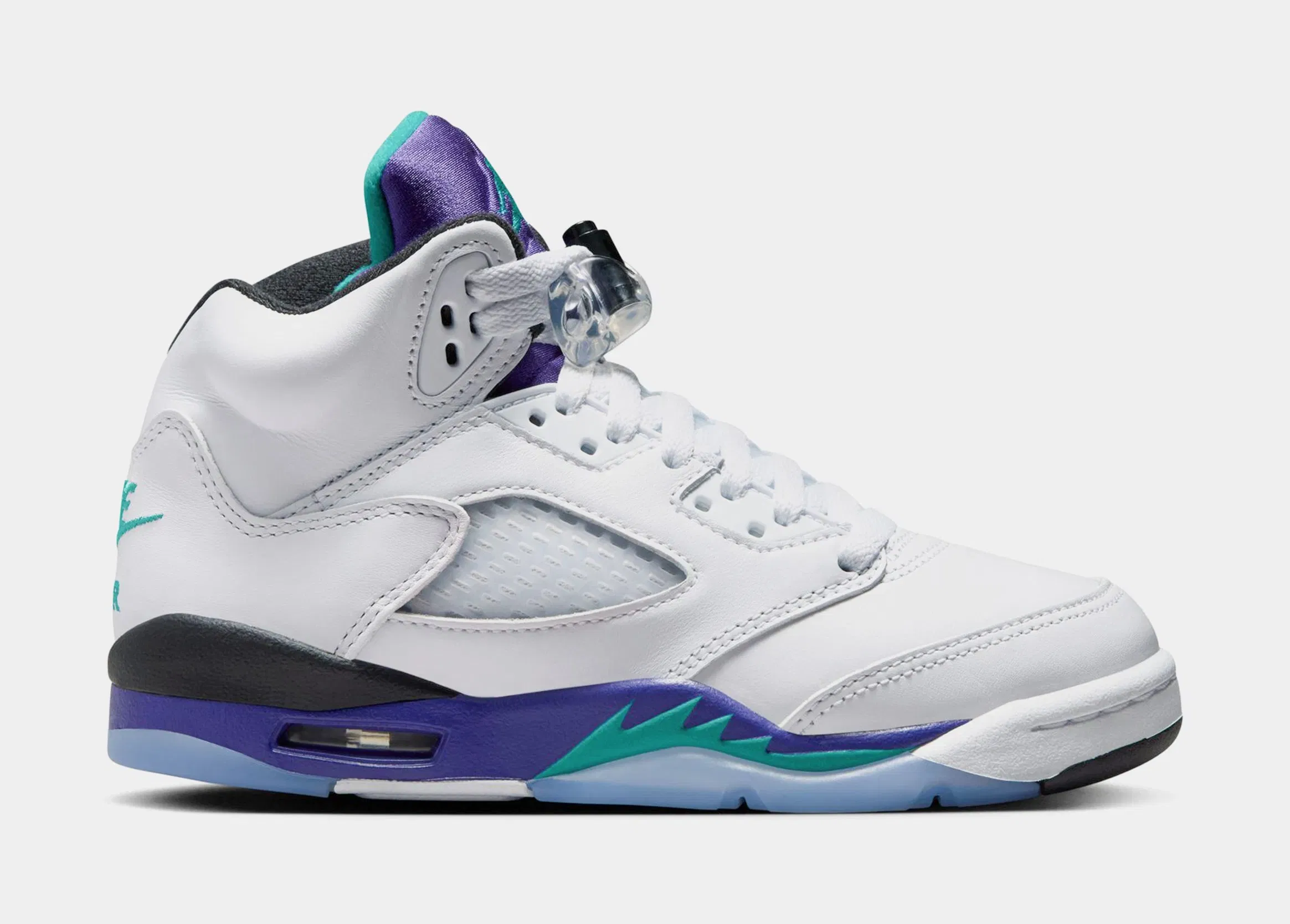 Air Jordan 5 Retro Grape Grade School Lifestyle Shoes (White/New Emerald/Grape Ice/Black)