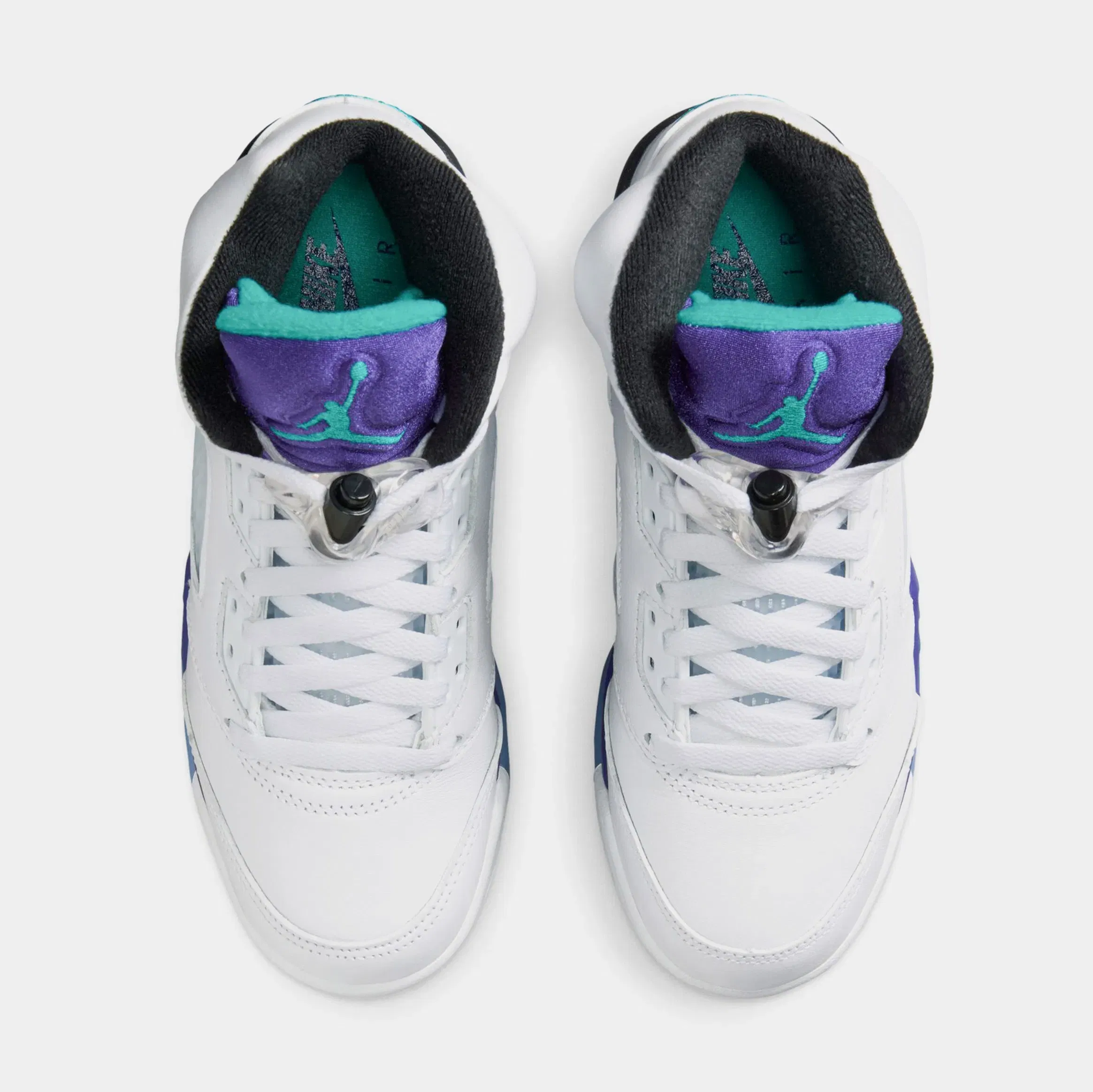 Air Jordan 5 Retro Grape Grade School Lifestyle Shoes (White/New Emerald/Grape Ice/Black)